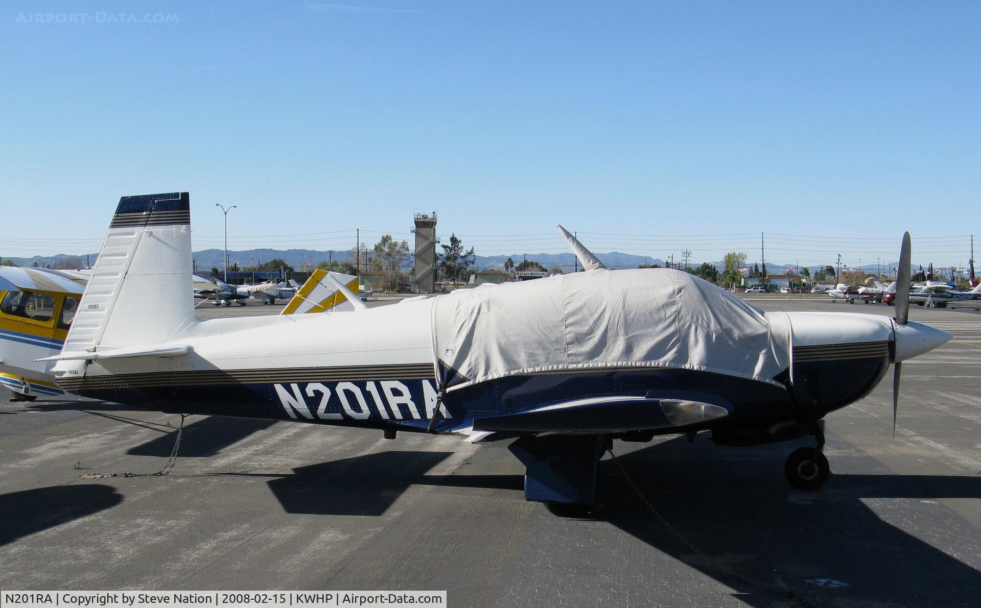 N201RA, 1982 Mooney M20J 201 C/N 24-1319, Locally-based 1982 Mooney M20J with cockpit cover @ Whiteman Airport, Pacoima, CA