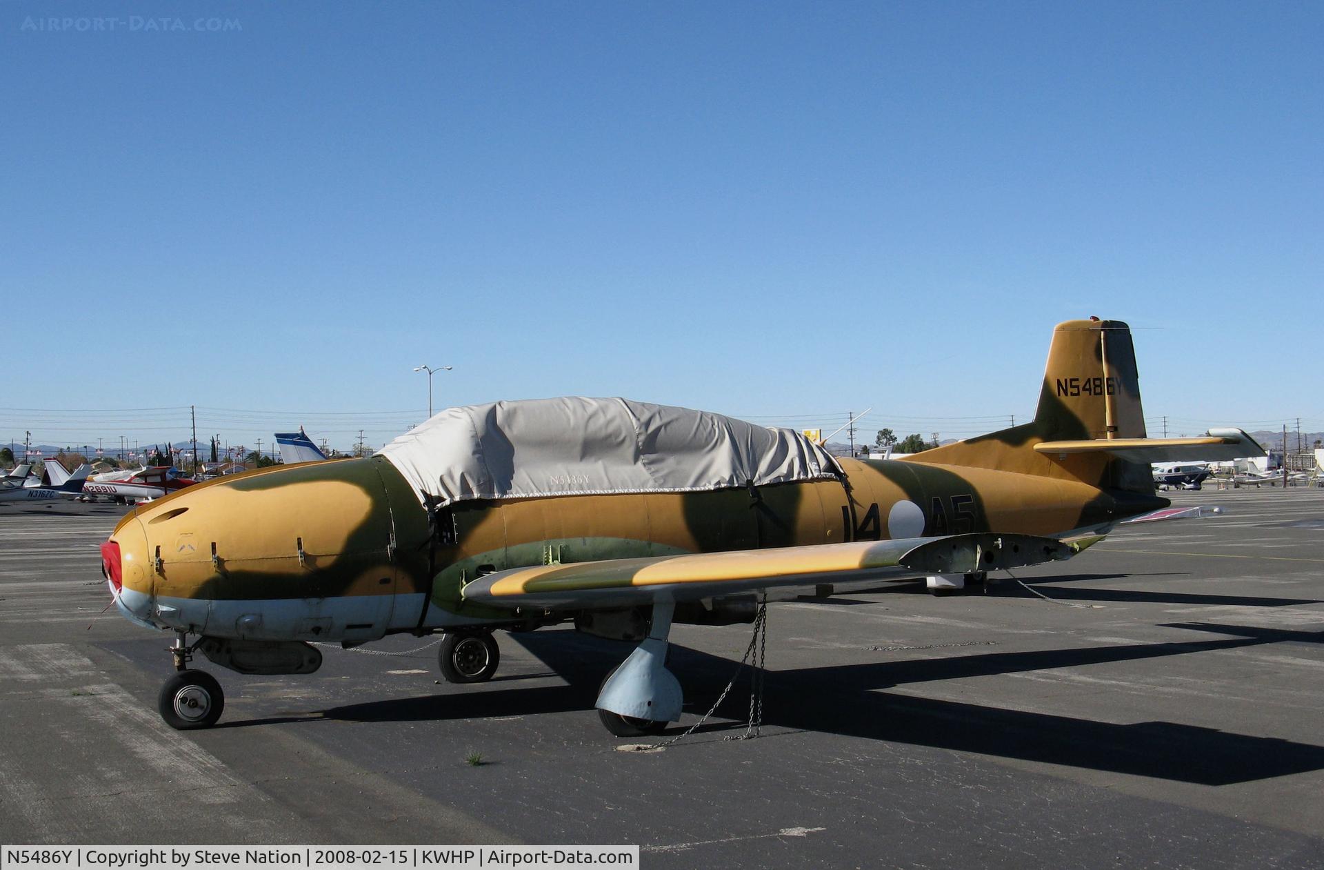 N5486Y, 1962 Hispano HA-220A Saeta C/N 20/10, Locally-based 1962 Hispano HA-220A Saeta in Spanish AF markings @ Whiteman Airport, Pacoima, CA