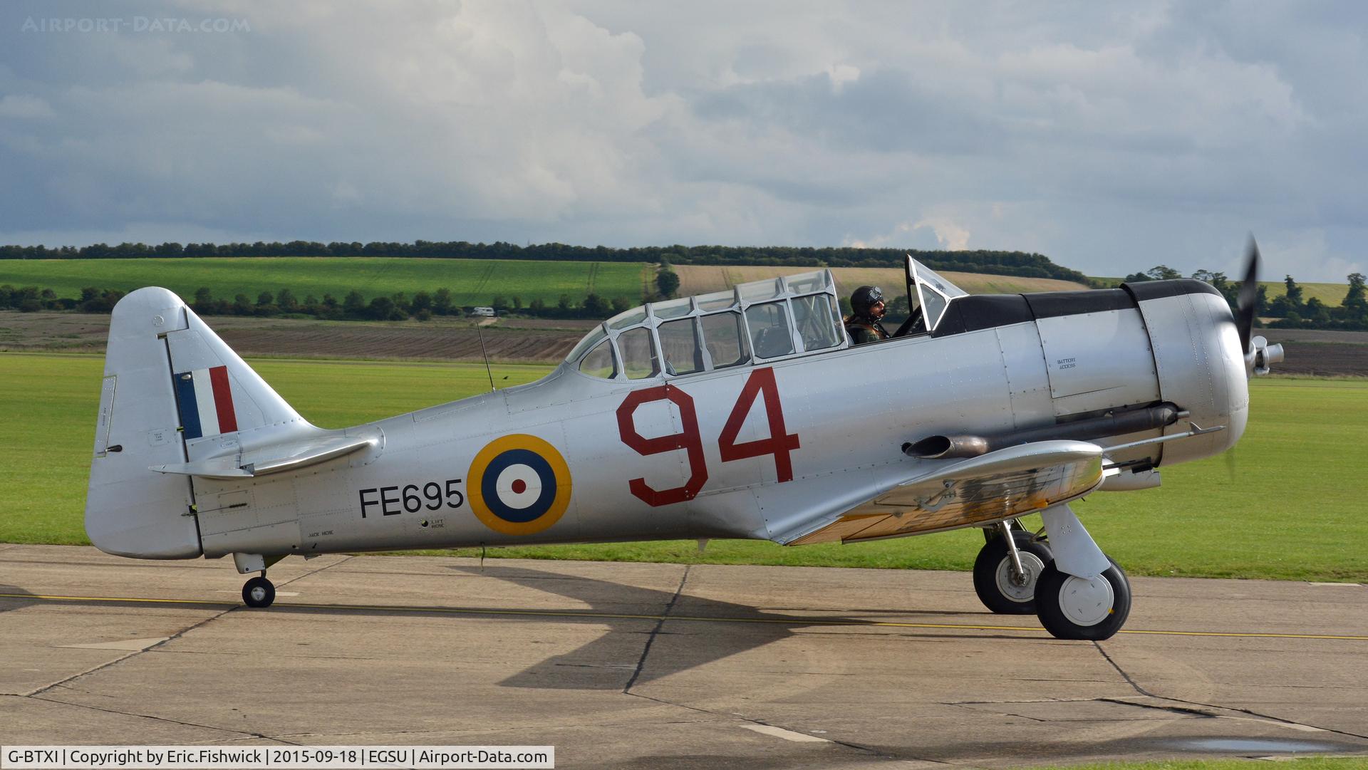 G-BTXI, 1942 Noorduyn AT-16 Harvard IIB C/N 14-429, 2. G-BTXI on the eve of The Battle of Britain (75th.) Anniversary Air Show, Sept. 2015.