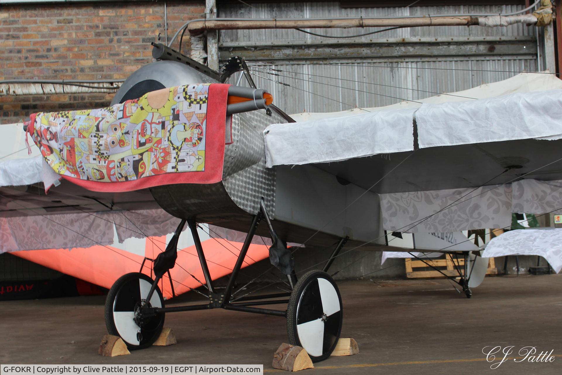 G-FOKR, 2009 Fokker E.III Eindecker 3/4 Replica C/N GS-103, Hangared at Perth EGPT