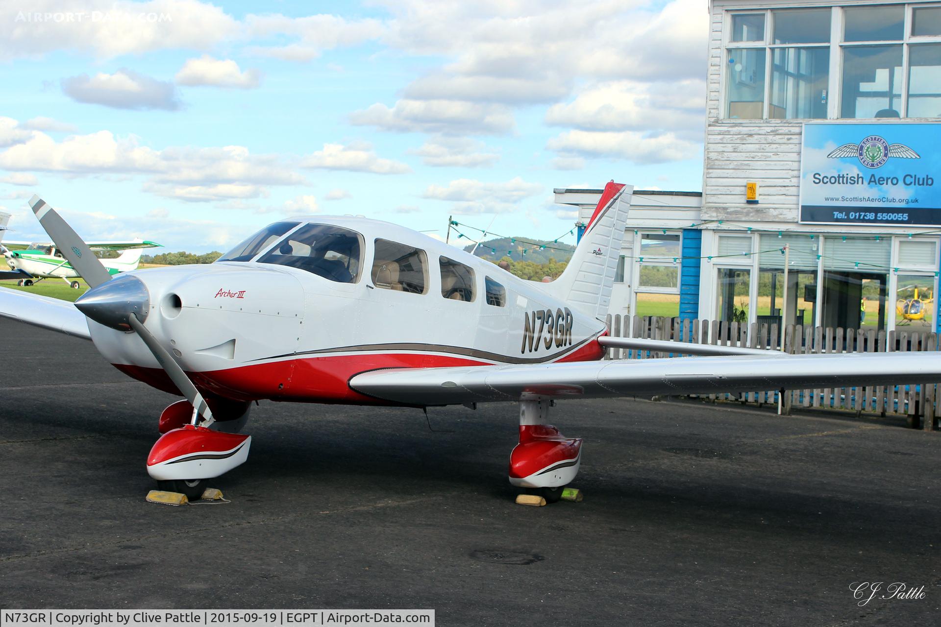 N73GR, 2004 Piper PA-28-181 Archer III C/N 2843586, Parked up in the sunshine outside the Scottish Aero Club at Perth EGPT