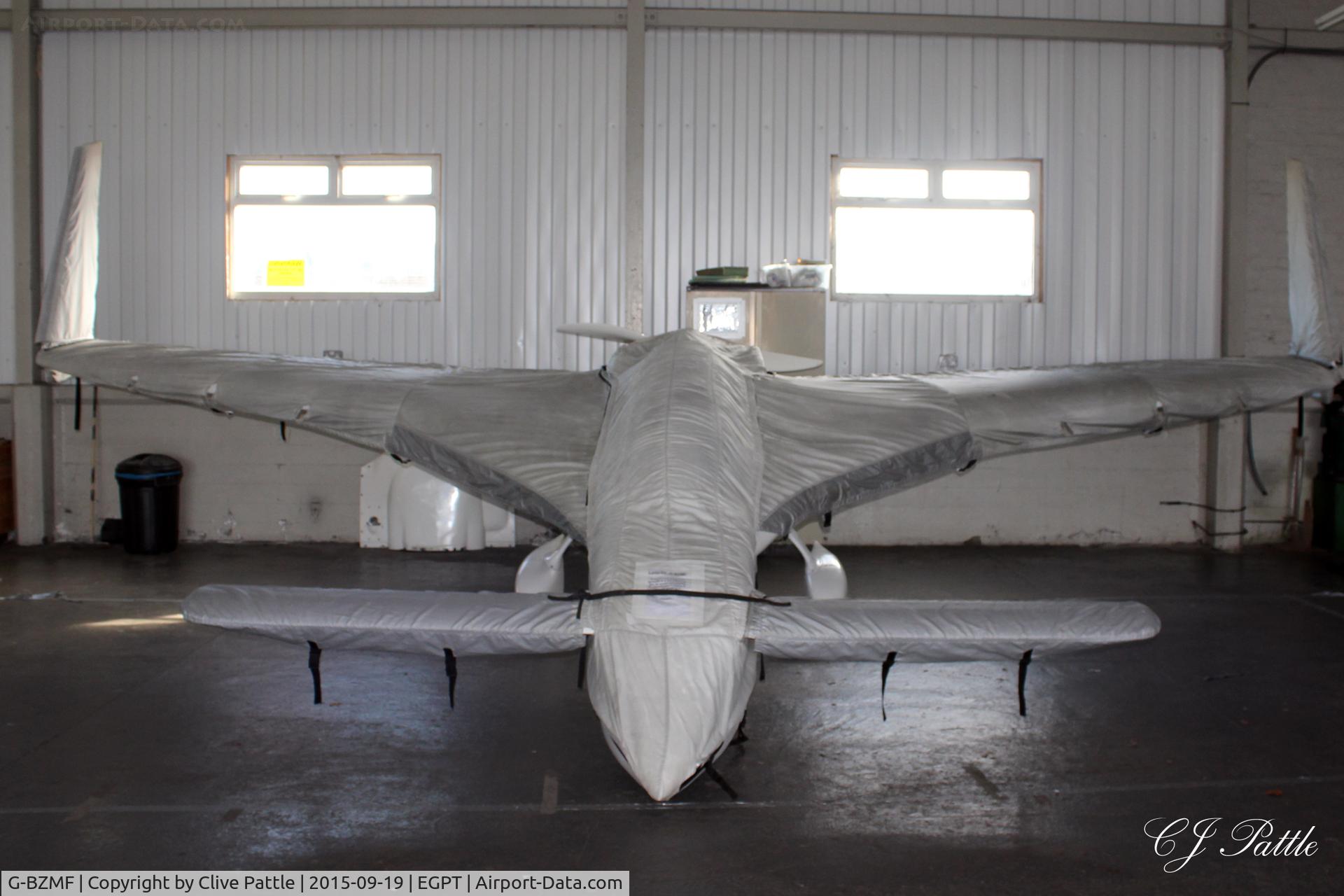 G-BZMF, 2002 Rutan Long-EZ C/N PFA 074A-10698, Underneath all the covers is 'BZMF' at Perth EGPT