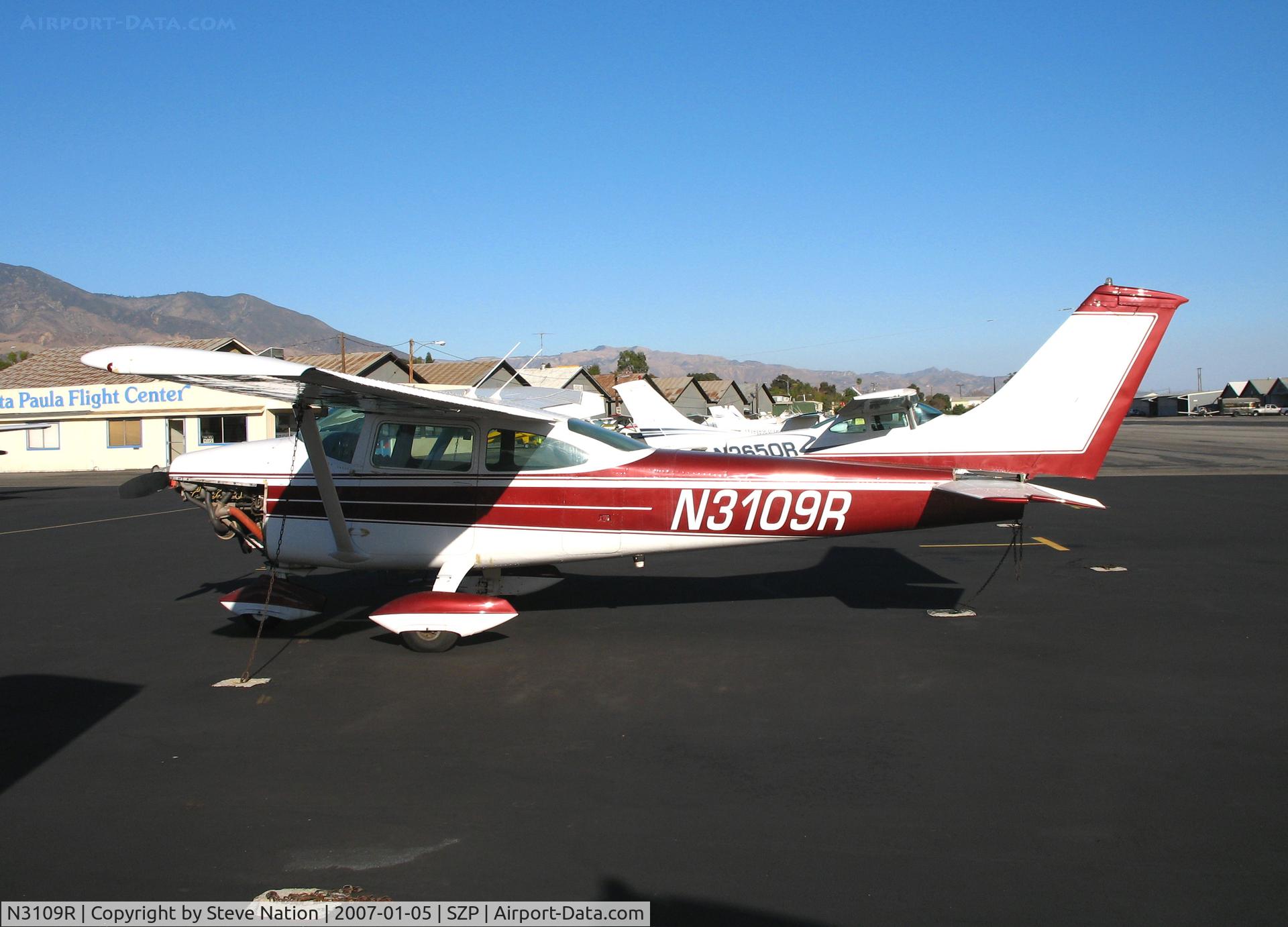 N3109R, 1967 Cessna 182L Skylane C/N 18258509, Locally-Based 1967 Cessna 182L with lower cowl panel removed @ Santa Paula Airport, CA