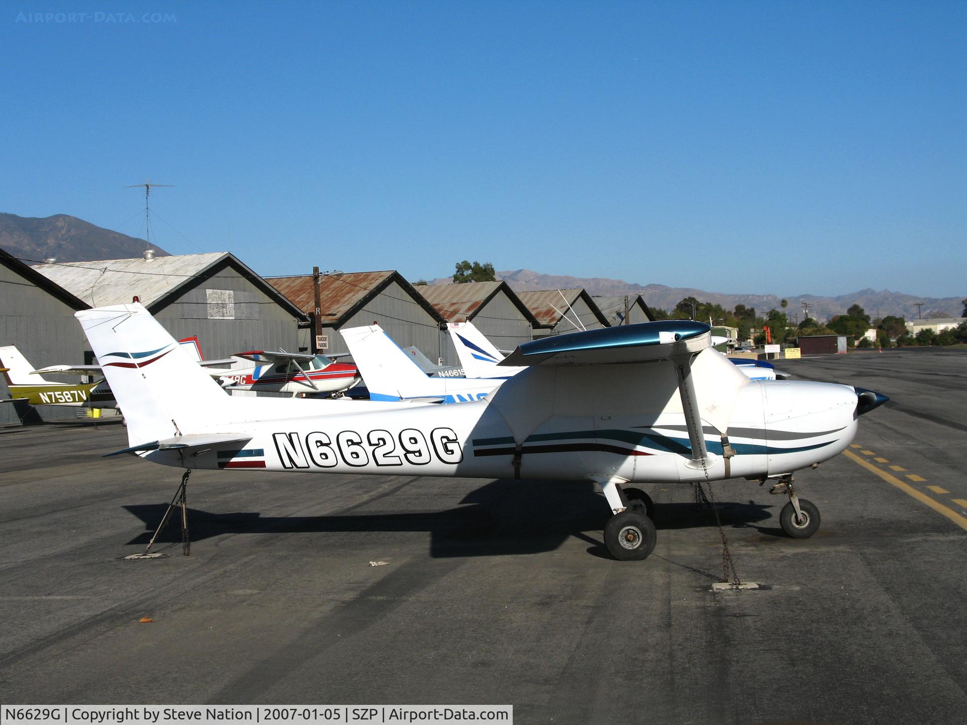 N6629G, 1970 Cessna 150L C/N 15072129, Locally-Based 1970 Cessna 150L with cockpit cover @ Santa Paula Airport, CA