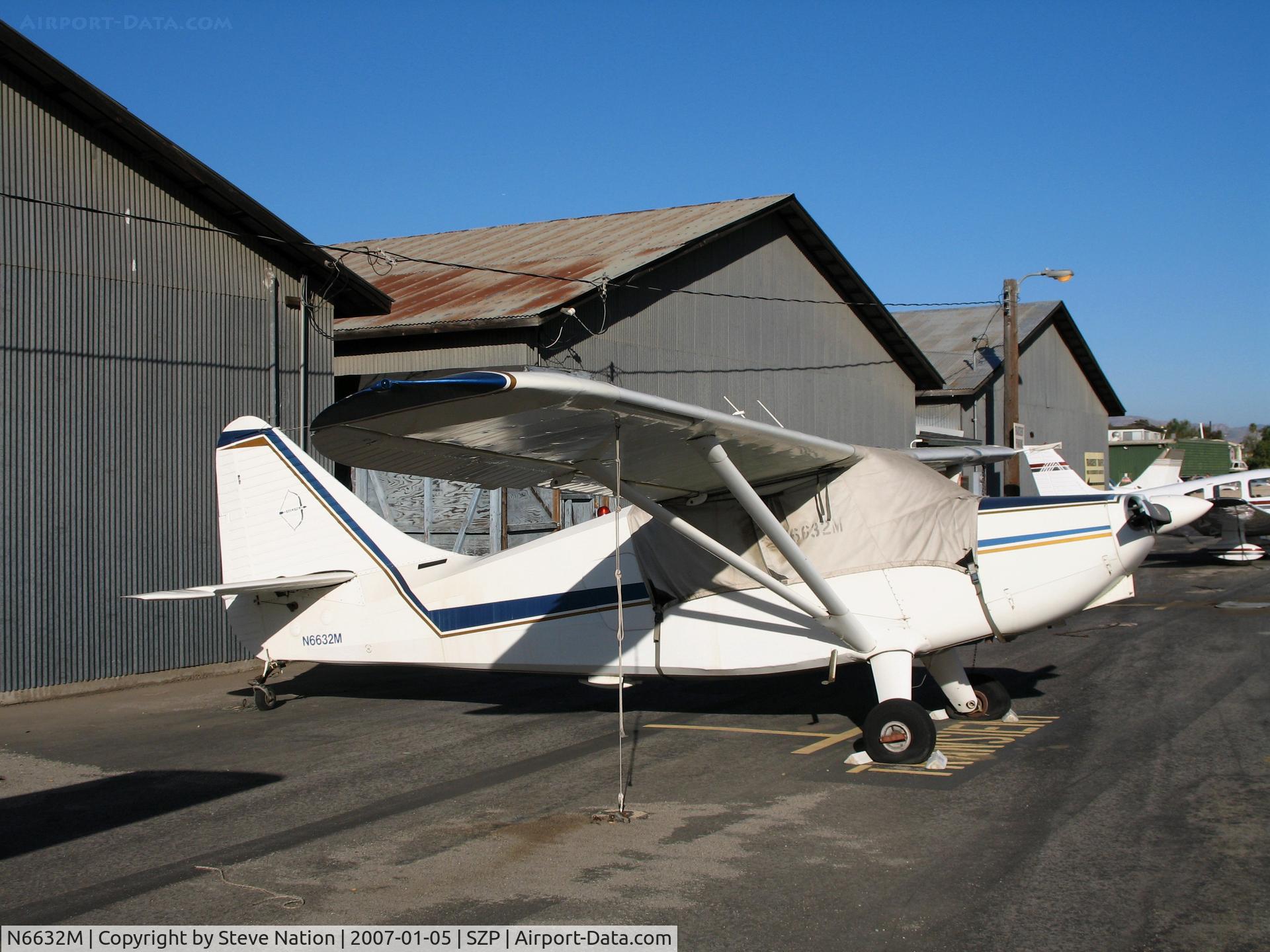 N6632M, 1948 Stinson 108-3 Voyager C/N 108-4632, Locally-Based 1948 Stinson 108-3 with cockpit cover @ Santa Paula Airport, CA
