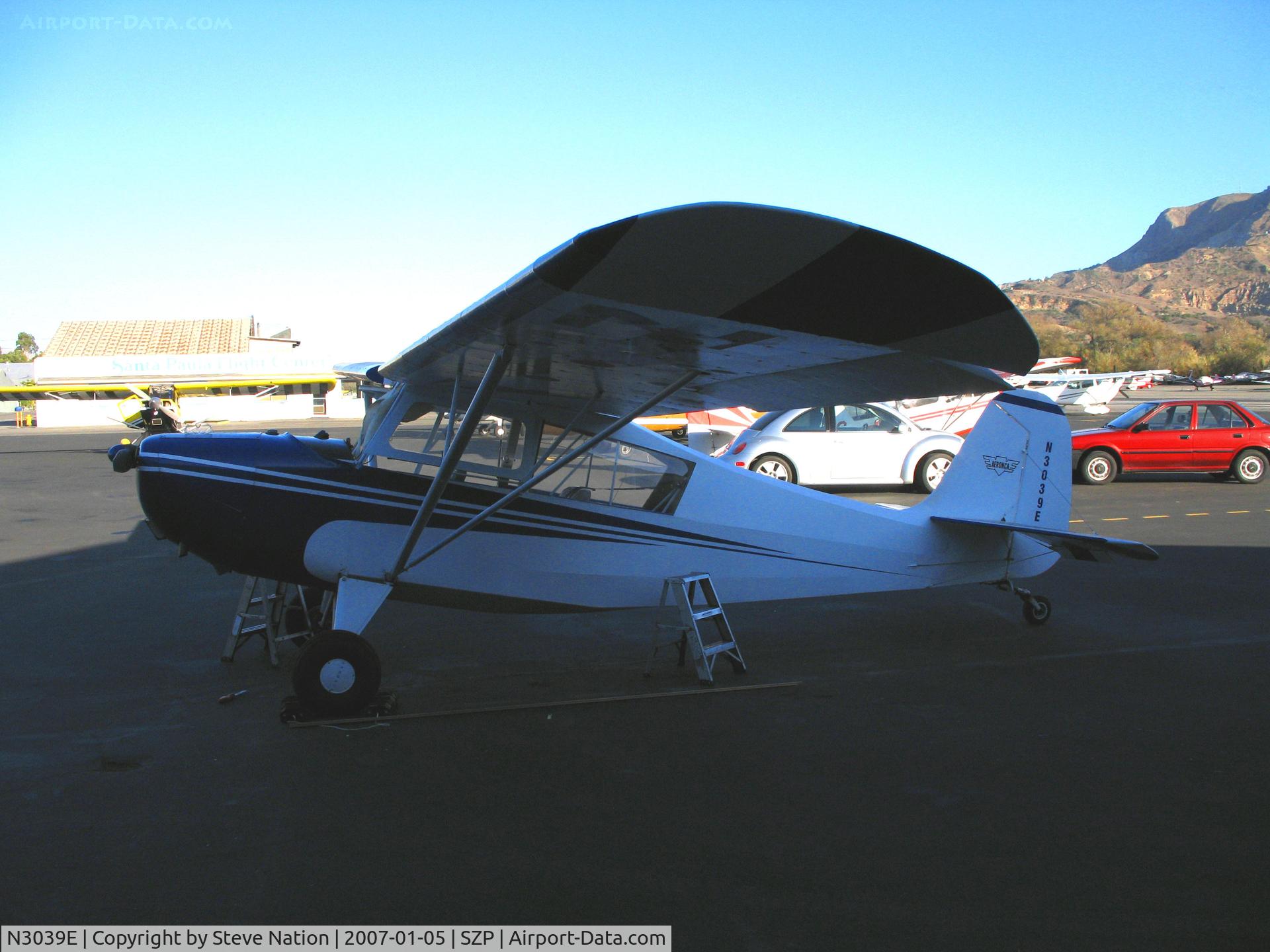 N3039E, 1946 Aeronca 7AC Champion C/N 7AC-6625, Locally-Based 1946 Aeronca 7AC with windscreem removed @ Santa Paula Airport, CA