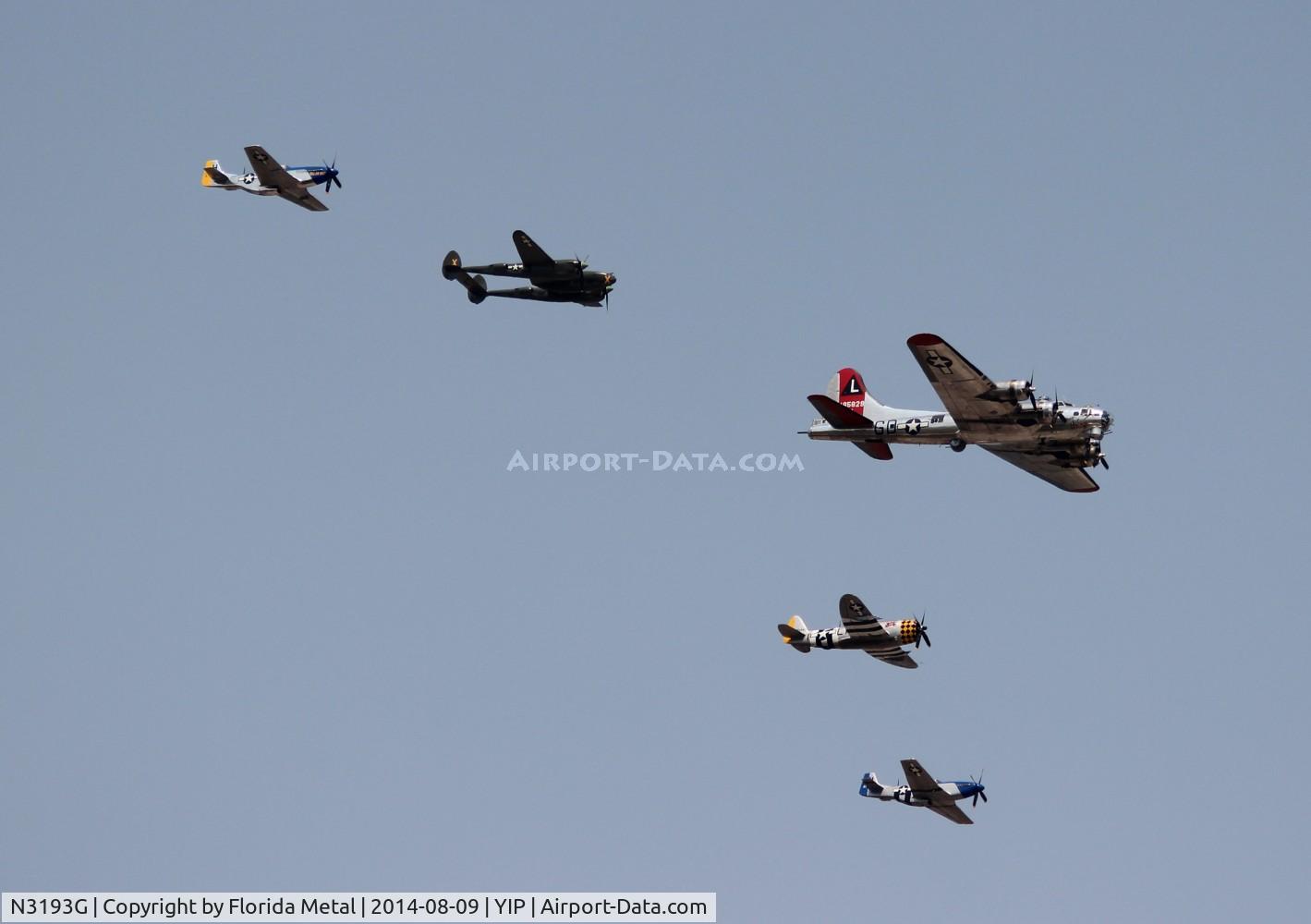 N3193G, 1944 Boeing B-17G Flying Fortress C/N 77255, Victory flight