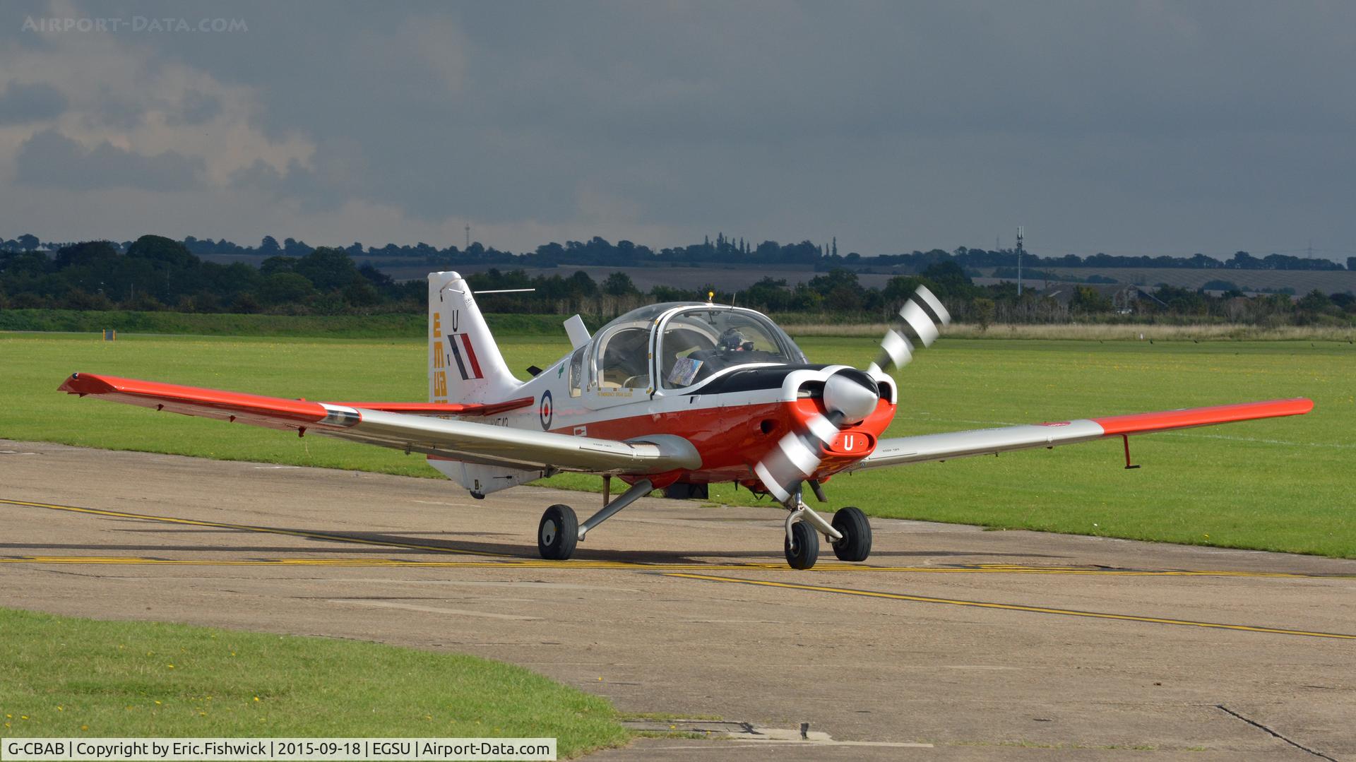 G-CBAB, 1973 Scottish Aviation Bulldog T.1 C/N BH.120/235, 3. XX543 on the eve of The Battle of Britain (75th.) Anniversary Air Show, Sept. 2015.