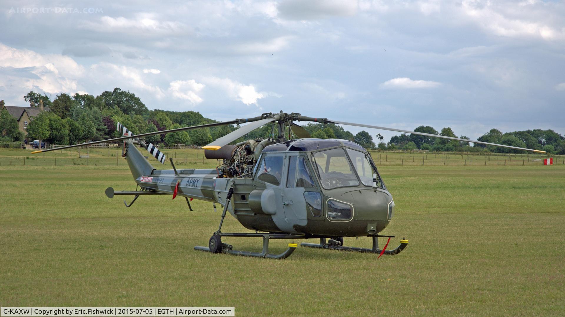 G-KAXW, 1970 Westland Scout AH.1 C/N F9740, 3. XW612 at the Shuttleworth Military Pagent Airshow, July 2015.