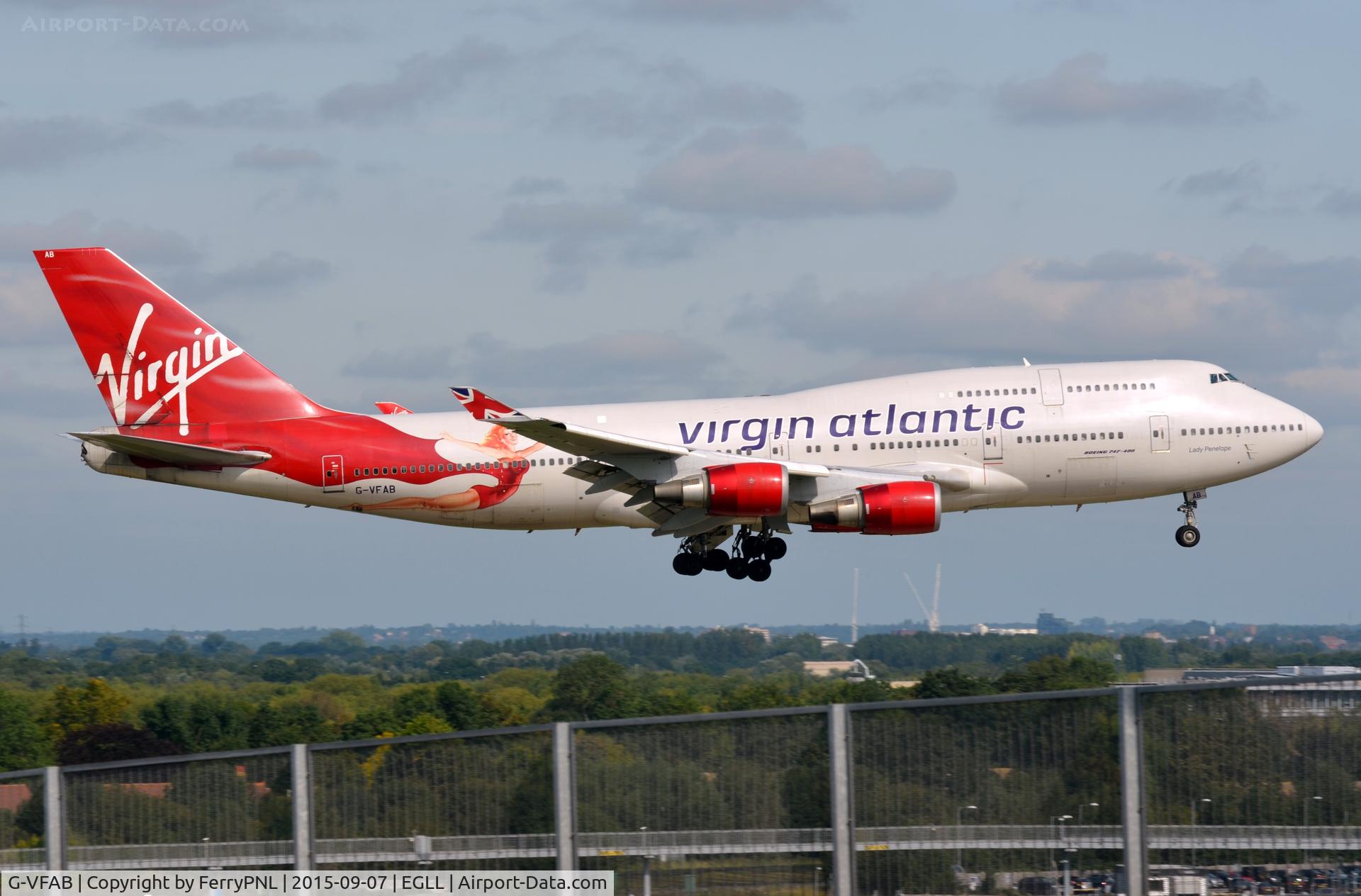 G-VFAB, 1994 Boeing 747-4Q8 C/N 24958, Lady Penelope arriving at base.