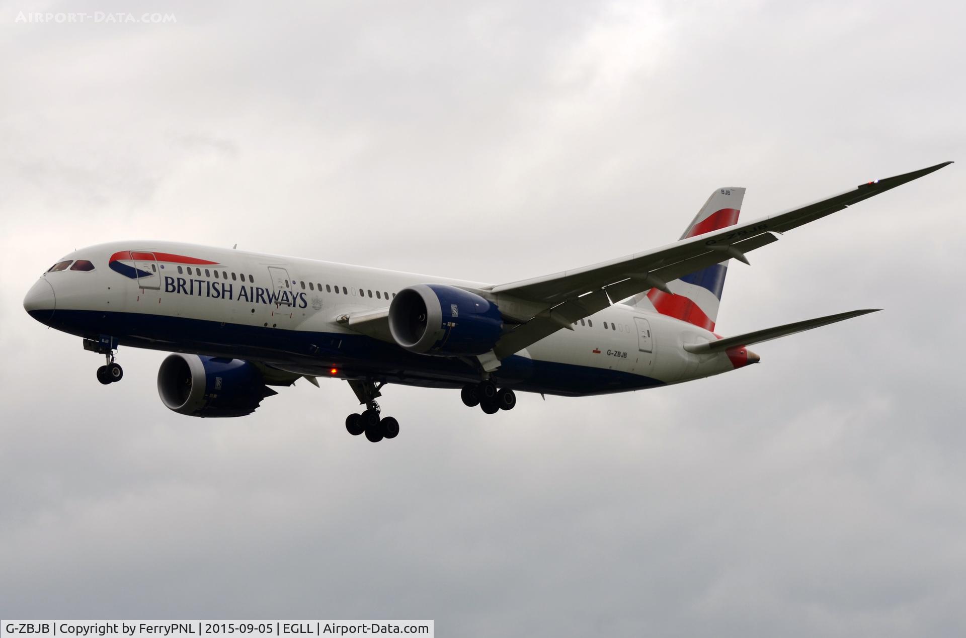 G-ZBJB, 2013 Boeing 787-8 Dreamliner C/N 38610, BA 788 landing