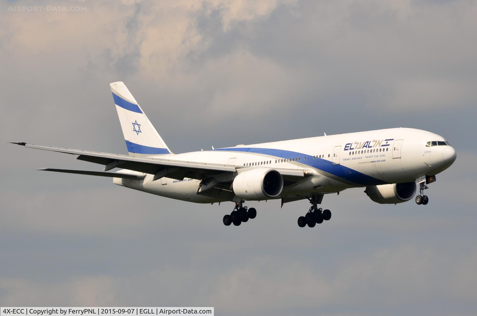 4X-ECC, 2001 Boeing 777-258/ER C/N 30833, ELAL B772 arriving in London