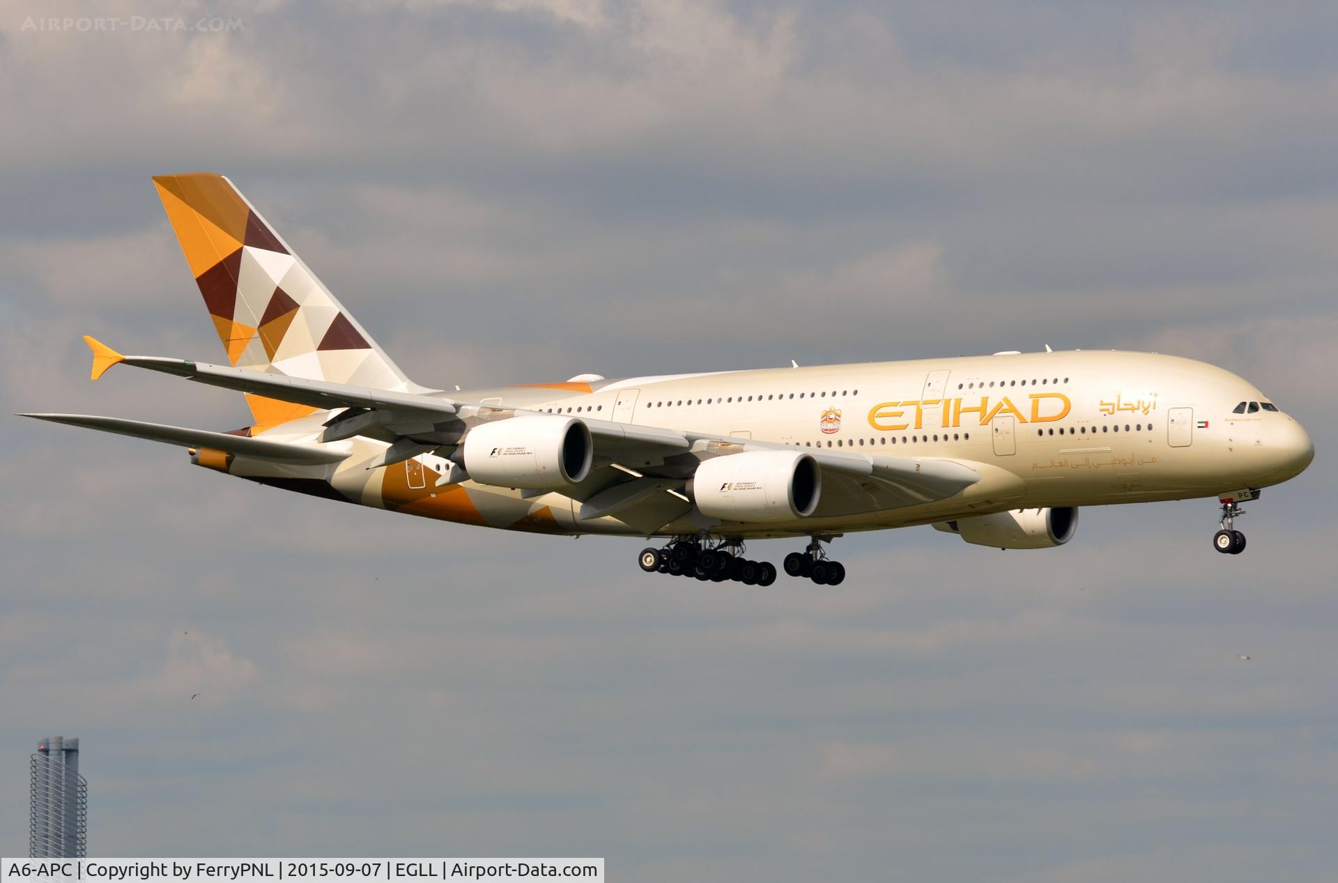 A6-APC, 2014 Airbus A380-861 C/N 176, Etihad A388 landing in LHR