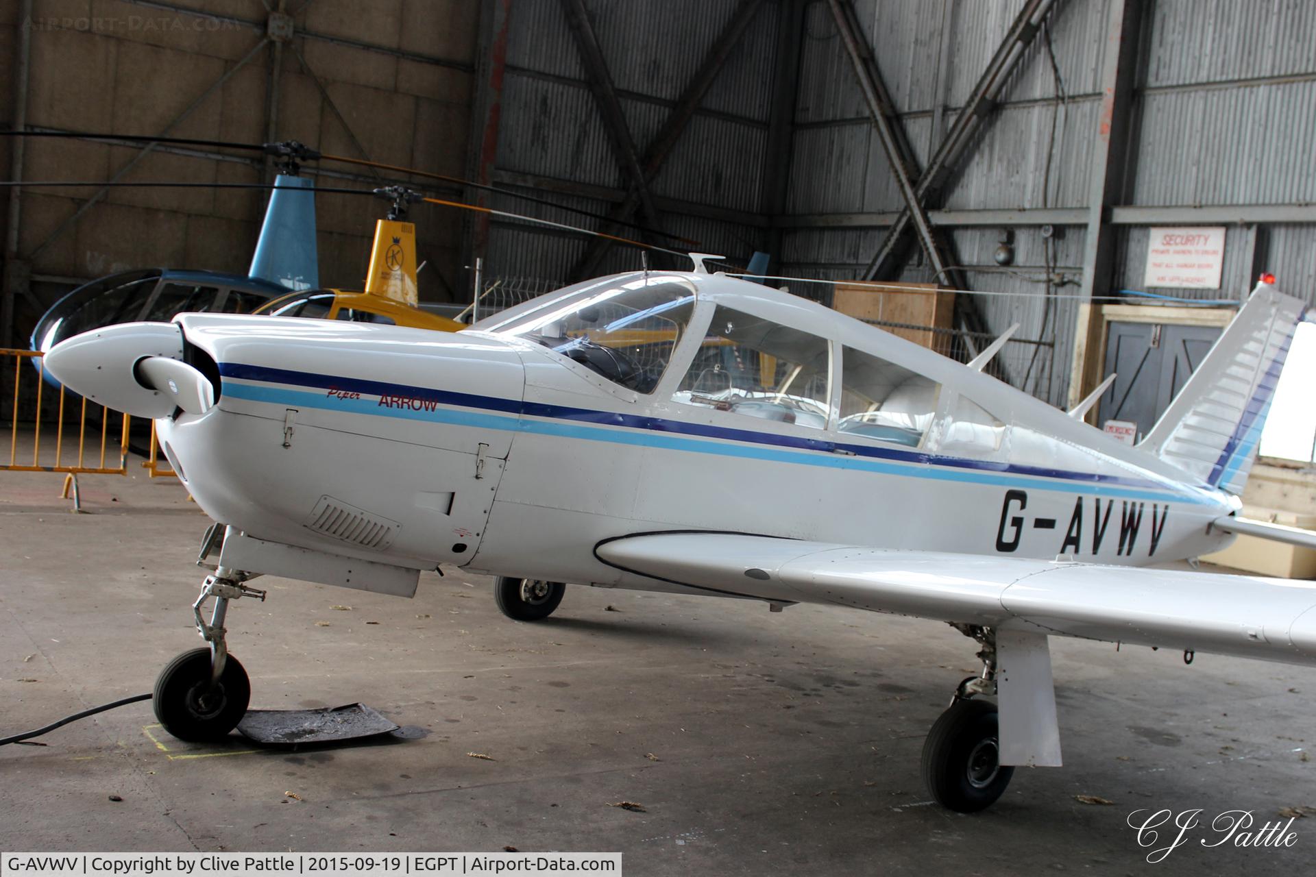 G-AVWV, 1968 Piper PA-28R-180 Cherokee Arrow C/N 28R-30404, Hangared at Perth EGPT