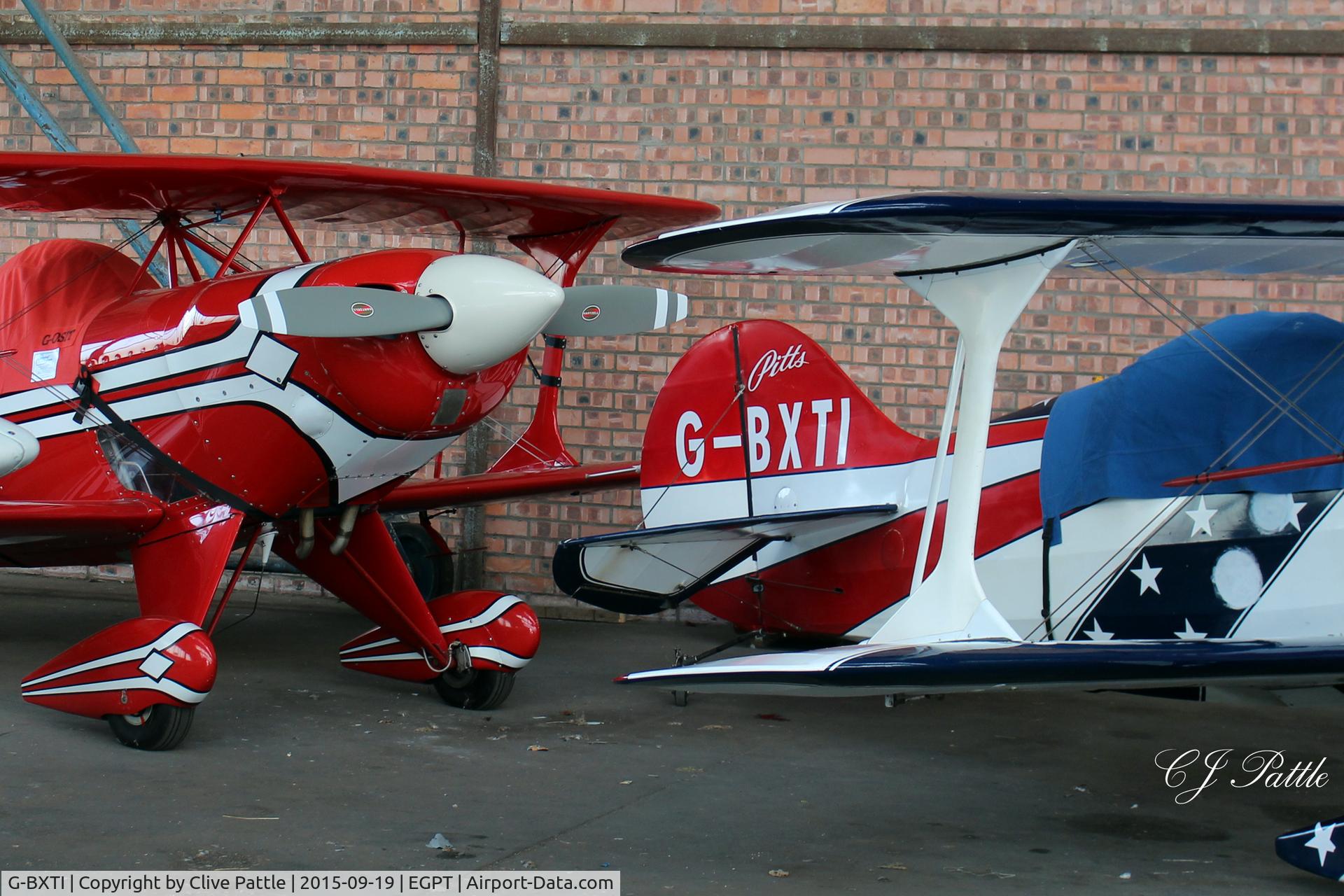 G-BXTI, 1971 Pitts S-1S Special C/N NP1, Hangared at Perth EGPT in cramped conditions