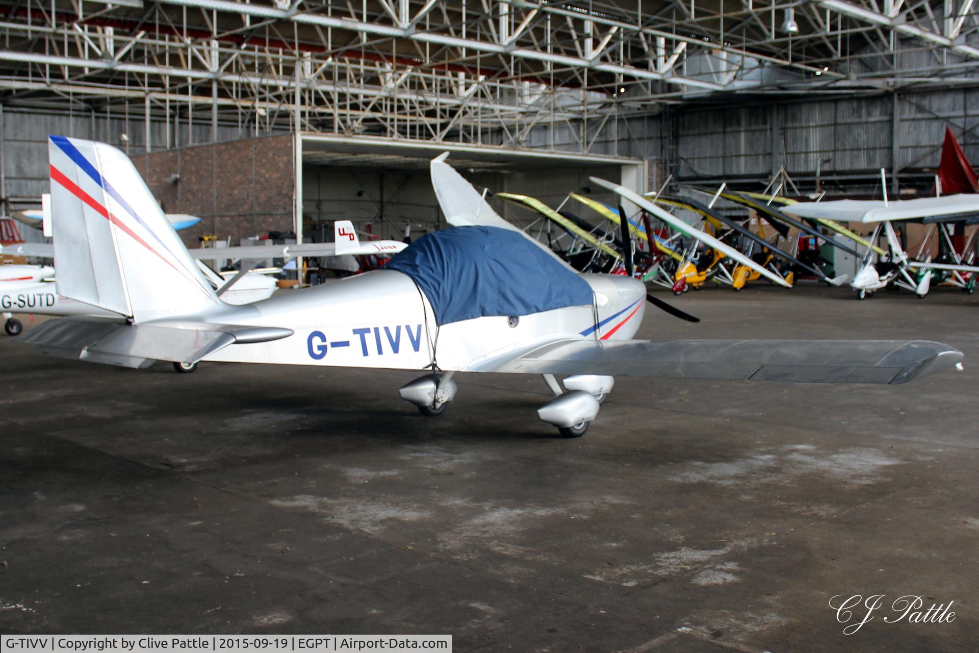 G-TIVV, 2005 Aerotechnik EV-97 Eurostar C/N PFA 315-14435, Hangared at Perth EGPT