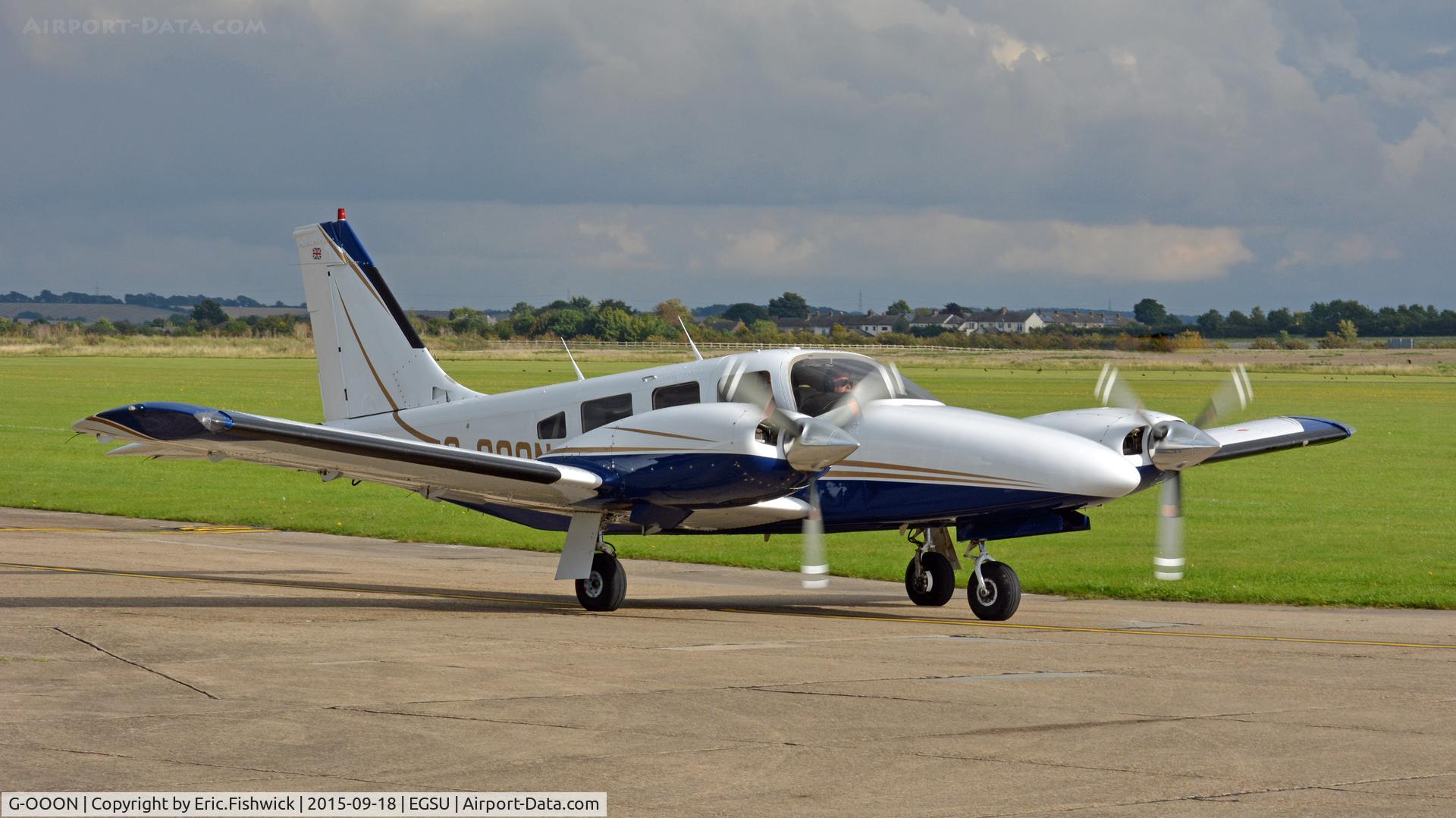 G-OOON, 1982 Piper PA-34-220T Seneca III C/N 34-8533024, 3. G-OOON on the eve of The Battle of Britain (75th.) Anniversary Air Show, Sept. 2015.