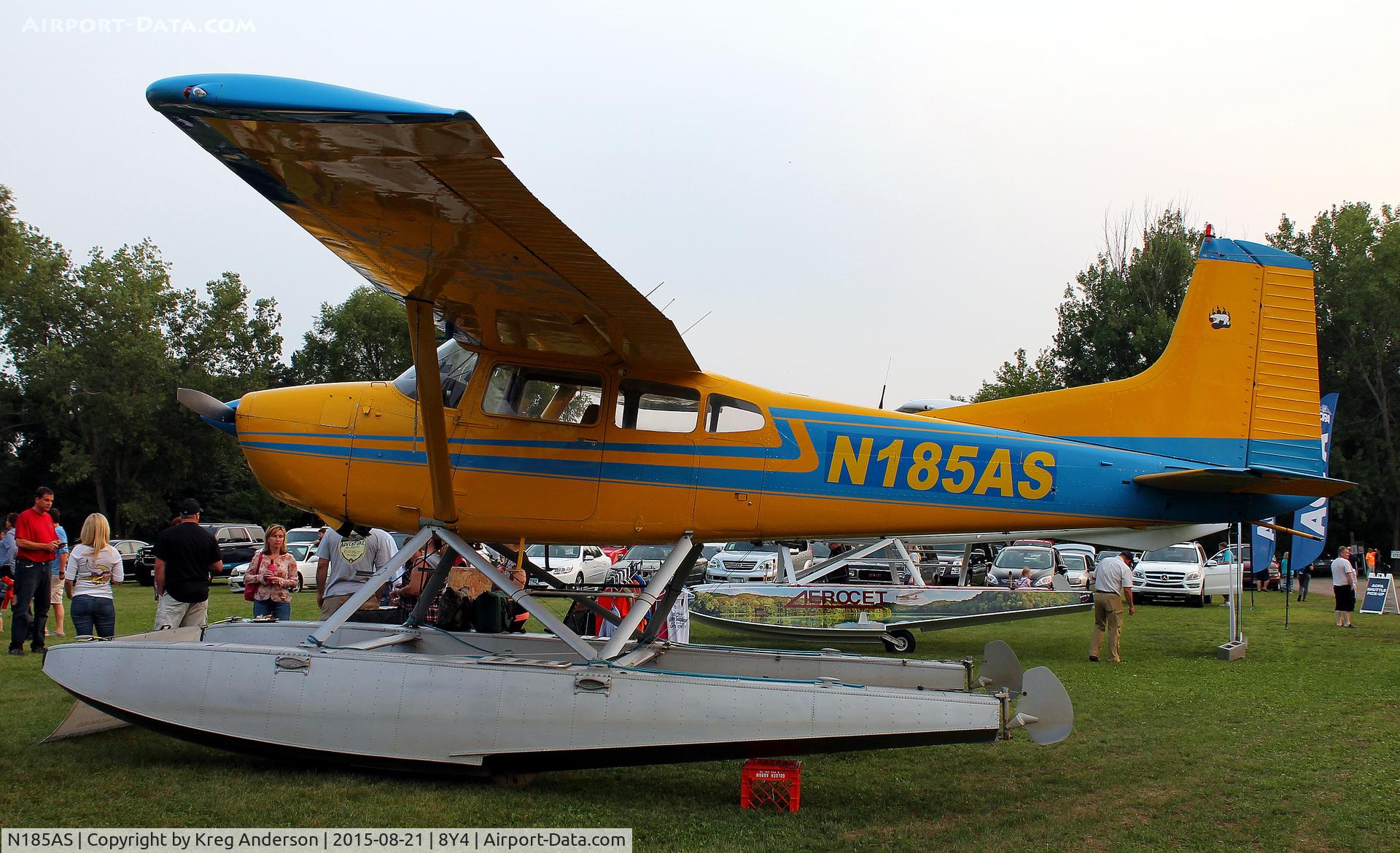 N185AS, 1976 Cessna A185F Skywagon 185 C/N 18502950, Hog Roast for AOPA Minneapolis Fly-in at Surfside Seaplane Base