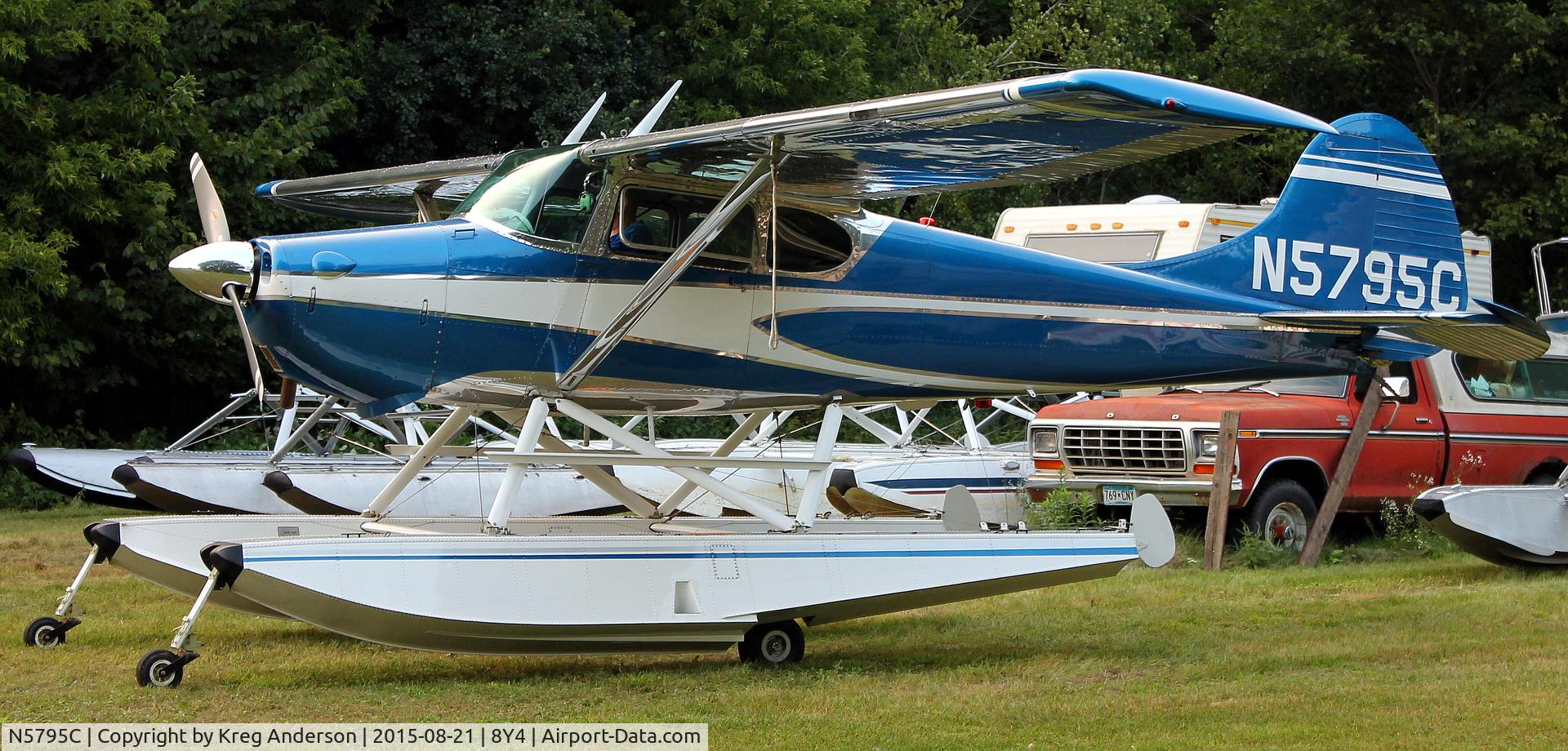 N5795C, 1950 Cessna 170A C/N 19839, Hog Roast for AOPA Minneapolis Fly-in at Surfside Seaplane Base