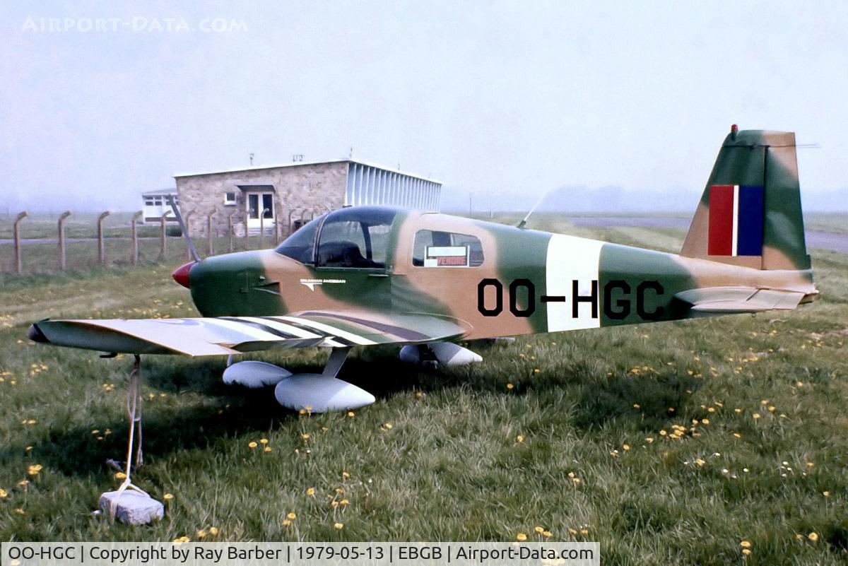 OO-HGC, 1978 Grumman American AA-1C Lynx C/N AA1C0141, Grumman American AA-1C Lynx [AA1C-0118] Grimbergen~OO 13/05/1979. From a slide.