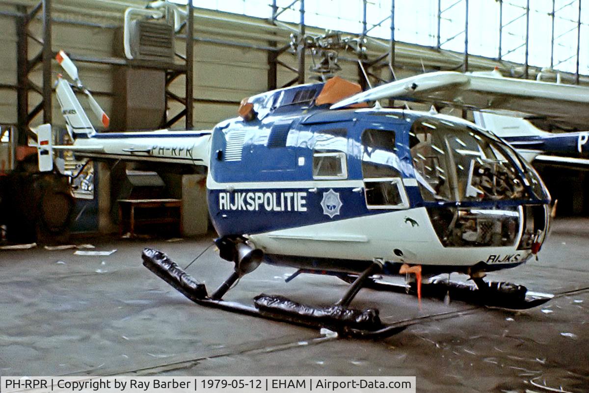 PH-RPR, MBB Bo-105C C/N S-356, Bolkow Bo.105CB [S-356] (Rijkspolitie) Amsterdam-Schiphol~PH 12/05/1979. From a slide.