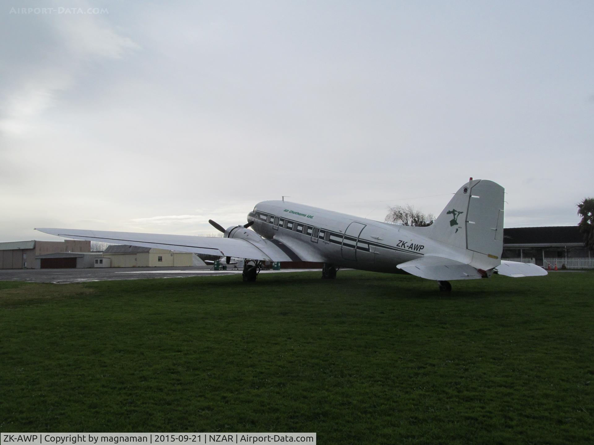 ZK-AWP, 1945 Douglas DC-3 (C-47B-30-DK) C/N 33135, at ardmore
