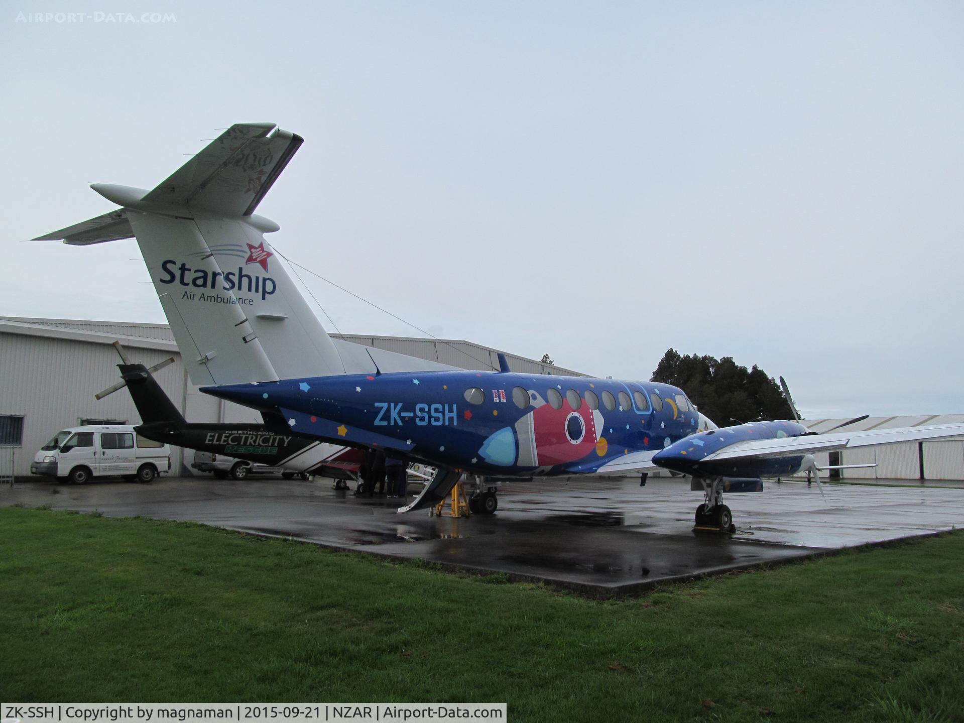 ZK-SSH, Beechcraft 350 Super King Air C/N FL-328, At Ardmore on medic demo with ZK-ISJ
