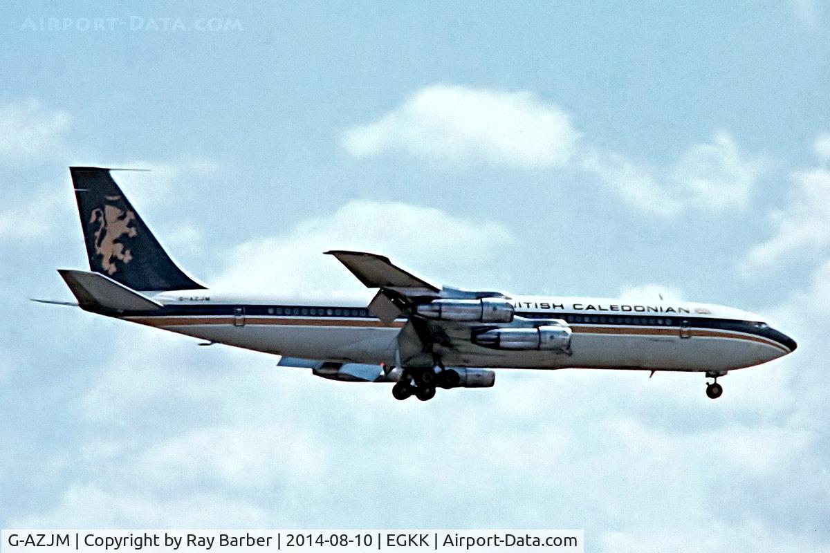 G-AZJM, 1965 Boeing 707-324C C/N 18886, Boeing 707-324C [18886] (British Caledonian Airways) Gatwick~G 30/04/1978. From a slide.