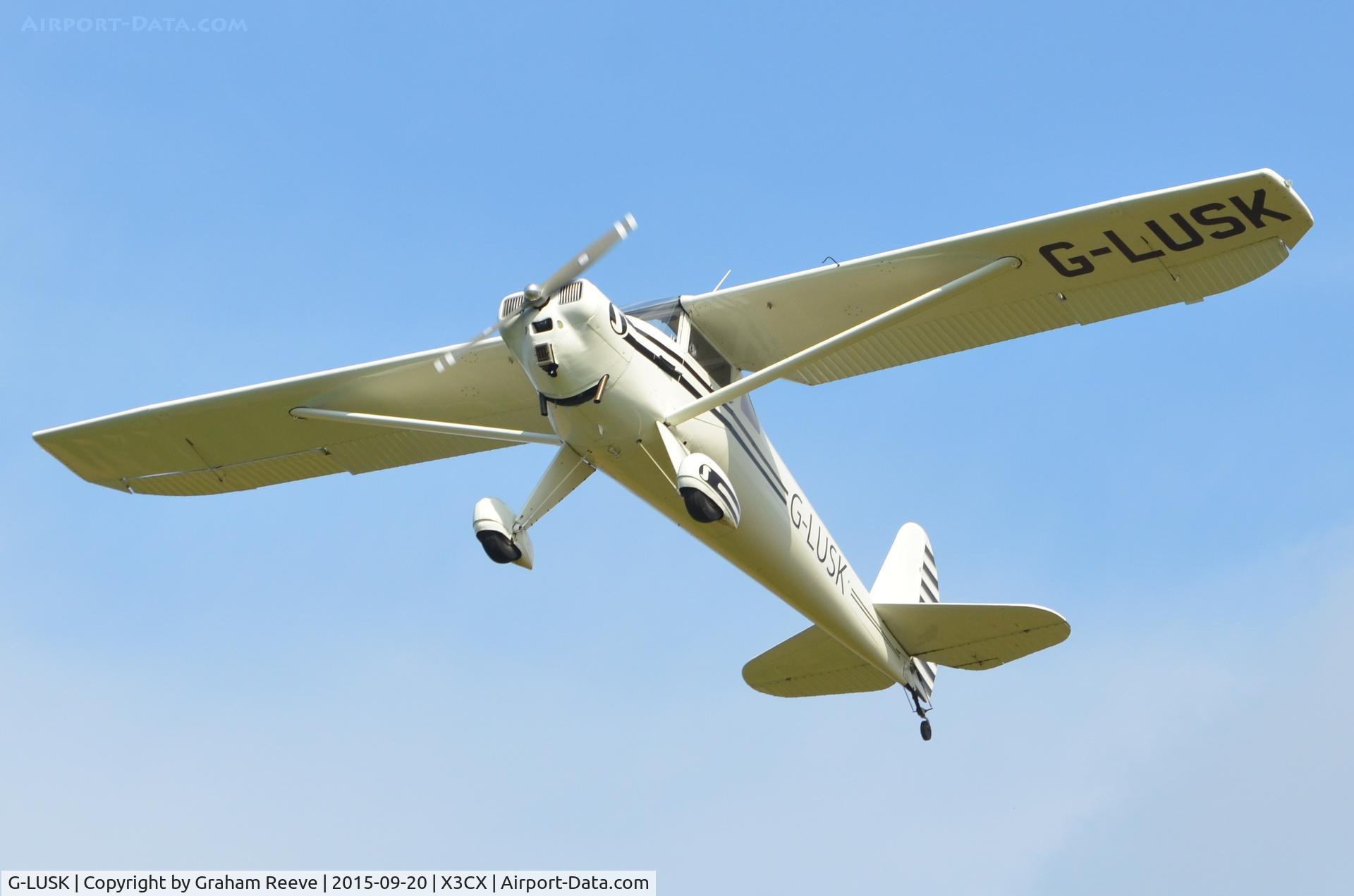G-LUSK, 1947 Luscombe 8F Silvaire C/N 3795, Departing from Northrepps.