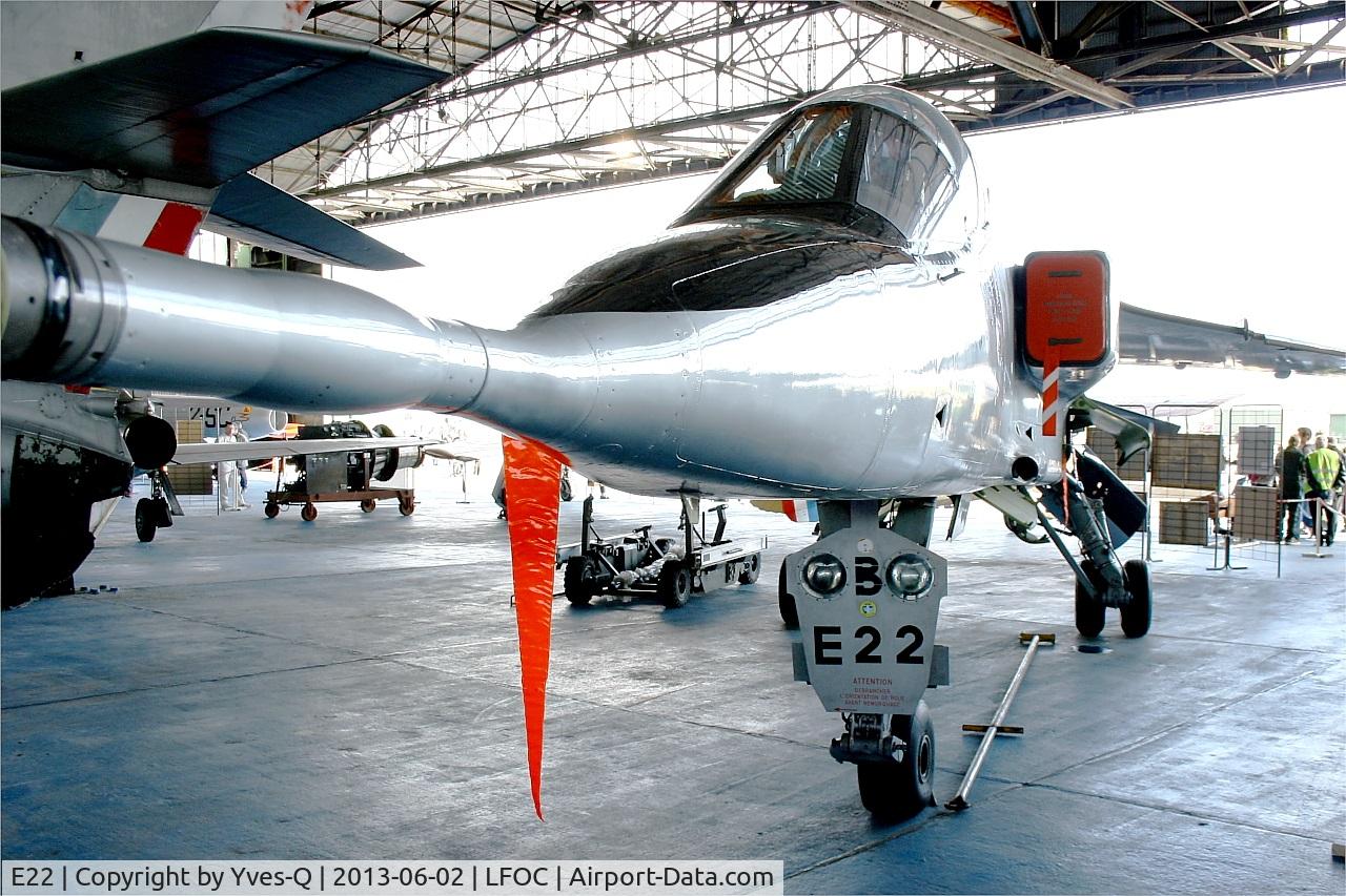 E22, Sepecat Jaguar E C/N E22, Sepecat Jaguar EFouga CM-170R Magister, preserved at Canopée Museum, Châteaudun Air Base (LFOC)