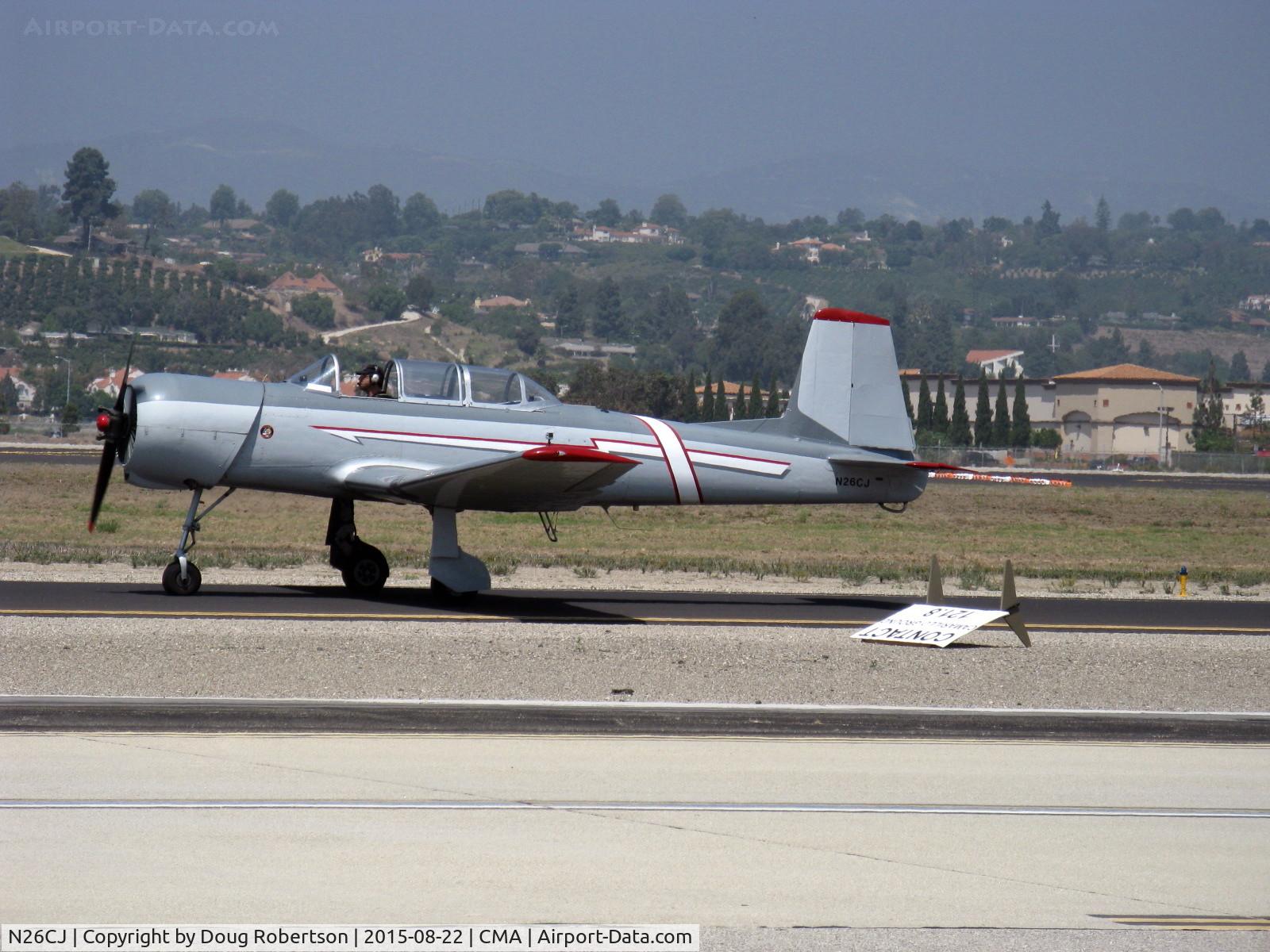 N26CJ, 1977 Nanchang CJ-6A C/N 1832046, 1977 Nanchang China CJ-6A, Huosai 6J1A 285 Hp 9 cylinder radial, original equipment engine, taxi to Rwy 26