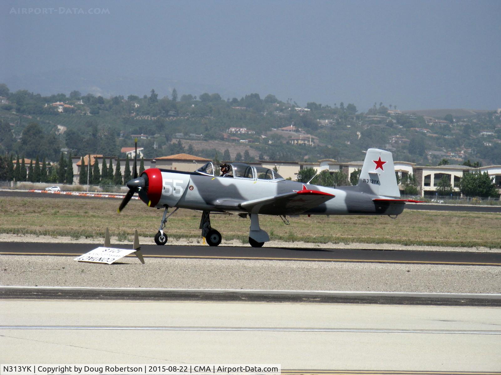 N313YK, 1964 Nanchang CJ-6A C/N 1032013, 1964 Nanchang China CJ-6A, Vedeneev (Ivchenko) M-14P 9 cylinder radial upgrade, taxi to Rwy 26