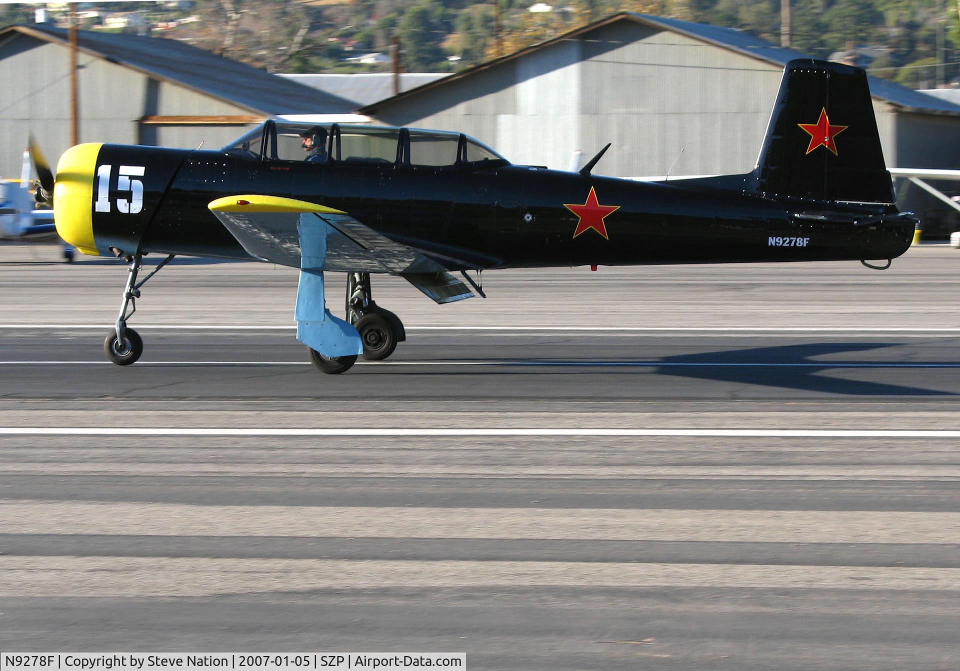 N9278F, 1964 Nanchang CJ-6A C/N 1032018, 1964 Nanchang CJ-6A touchdown @ Santa Paula Airport, CA