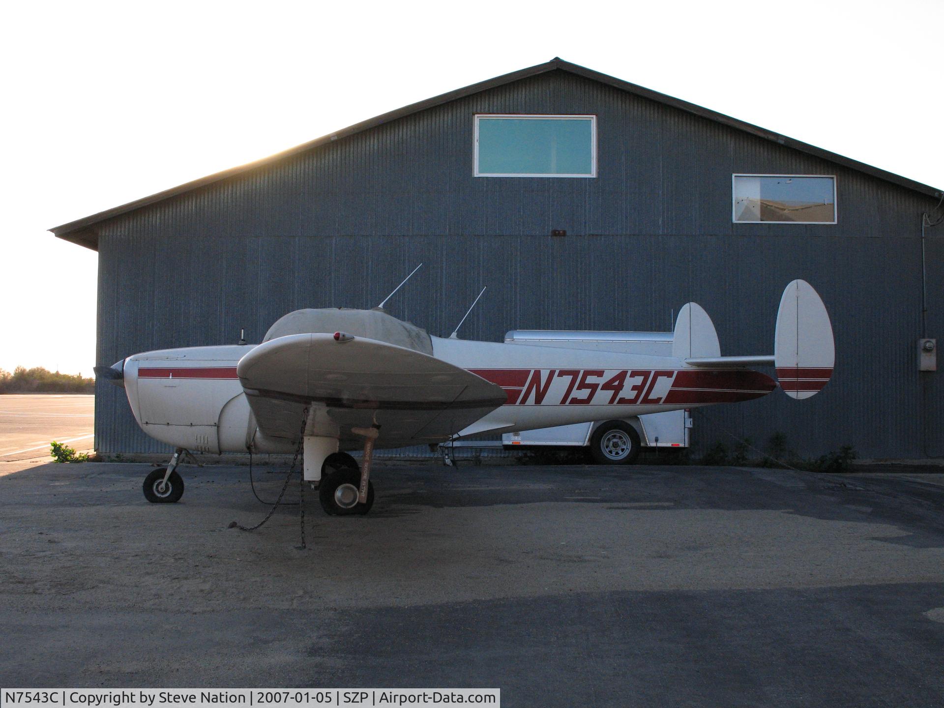 N7543C, 1958 Forney F-1 C/N 5658, Locally-Based 1958 Forney F-1 in low light @ Santa Paula Airport, CA