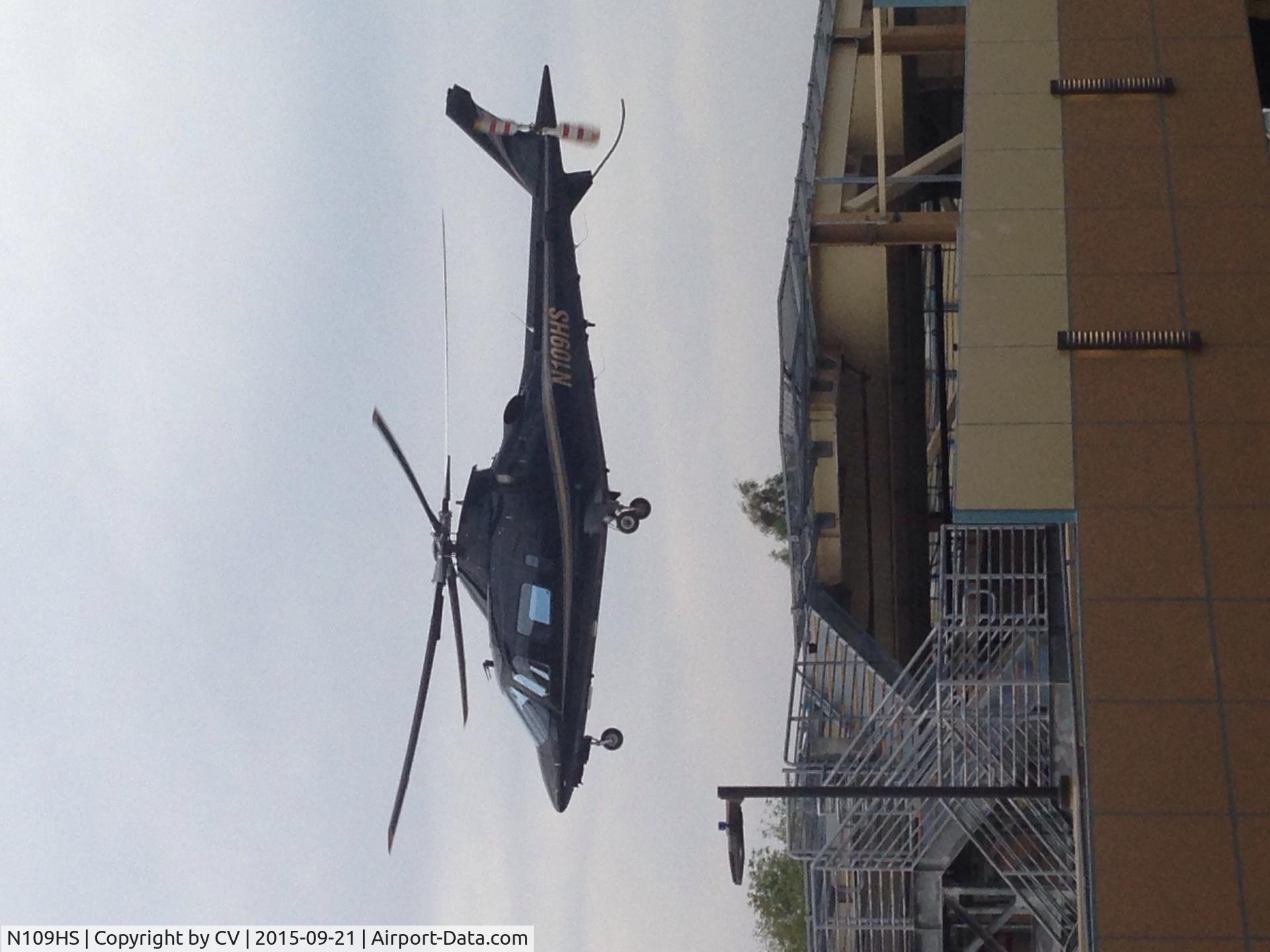 N109HS, 2002 Agusta A-109E C/N 11145, Take off Riverside CA ( Riv. Community Hospital