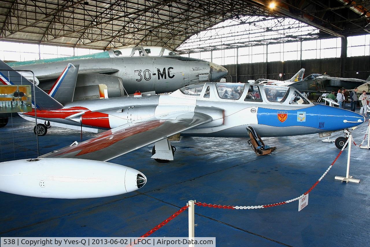 538, Fouga CM-170 Magister C/N 538, Fouga CM-170 Magister, preserved at Canopée Museum, Châteaudun Air Base (LFOC)