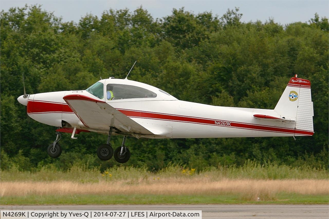 N4269K, 1948 Ryan Navion A C/N NAV-4-1269, Ryan Navion A, Take-off rwy 03, Guiscriff airfield (LFES) open day 2014