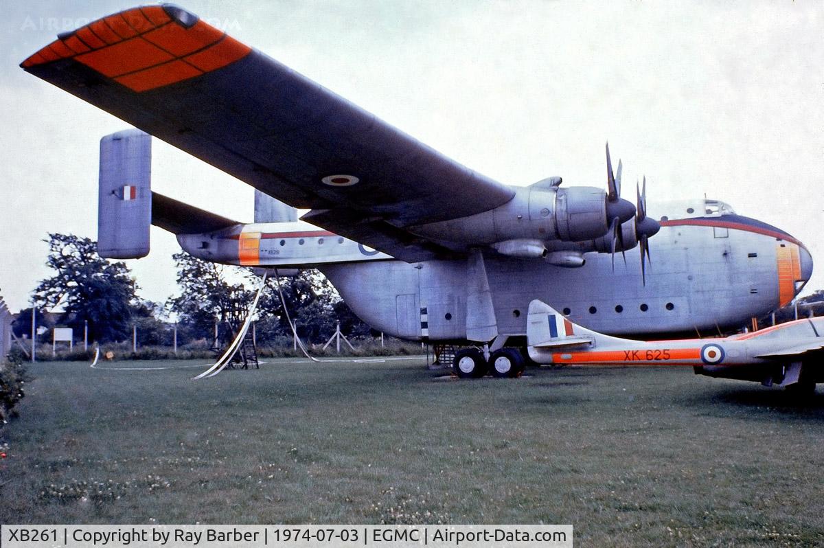 XB261, 1955 Blackburn Beverley C.1 C/N 1004, Blackburn Beverley C.1 [1004] (Royal Air Force) Southend~G 03/07/1974. From a slide.