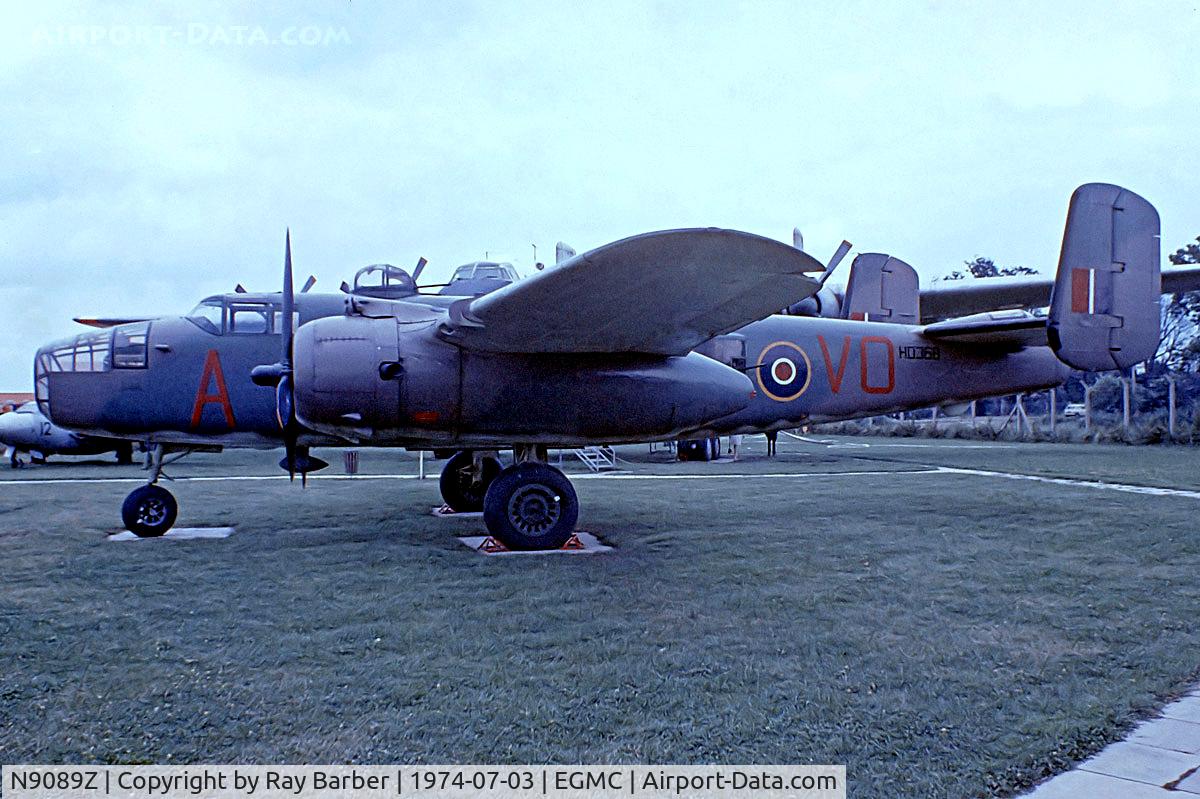 N9089Z, 1944 North American TB-25N Mitchell C/N 108-34136, North American TB-25J Mitchell [108-34136] Southend~G 03/07/1974. From a slide wearing false marks..