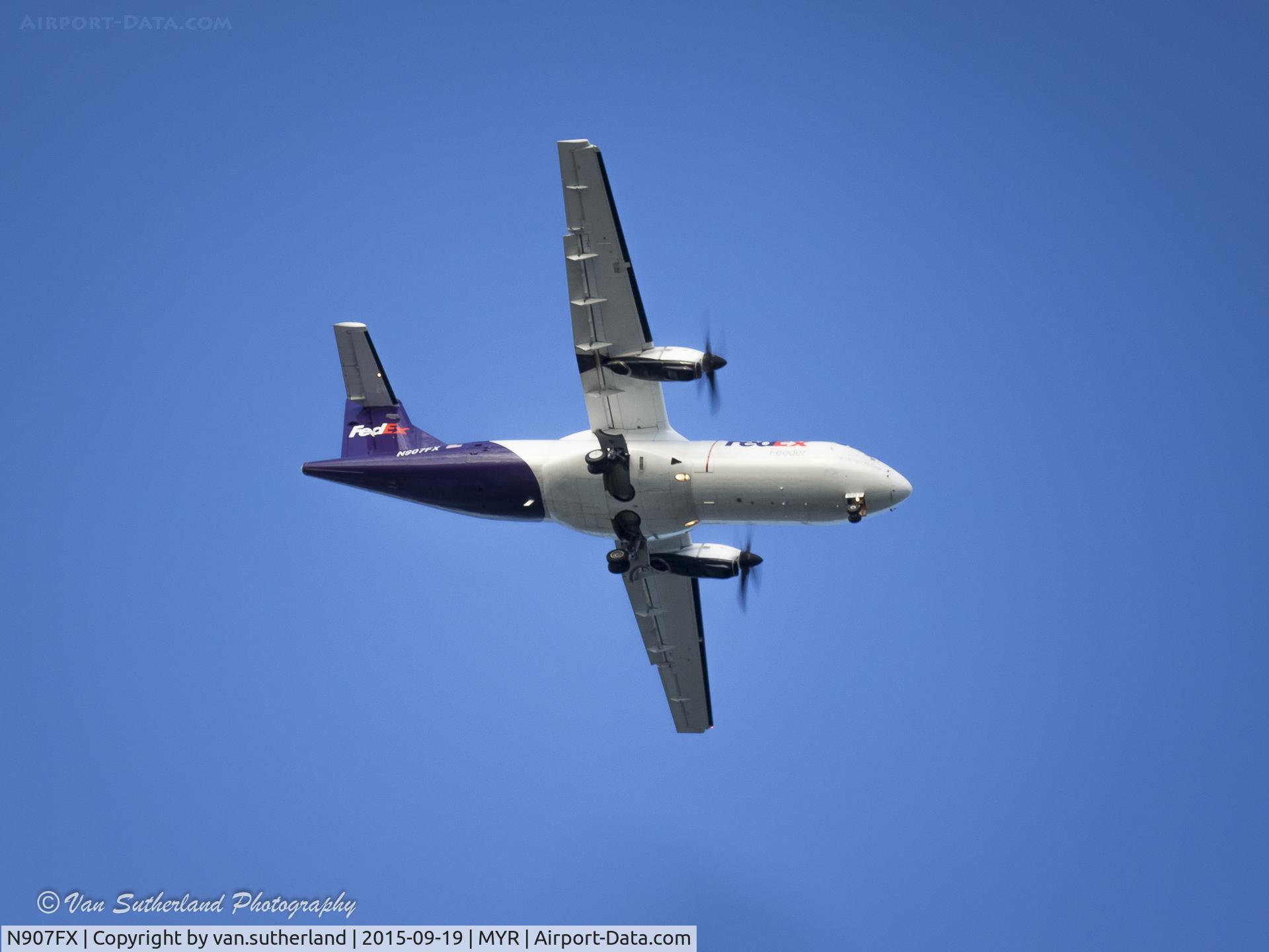 N907FX, 1992 ATR 42-320 C/N 286, On approach to Myrtle Beach, South Carolina.
