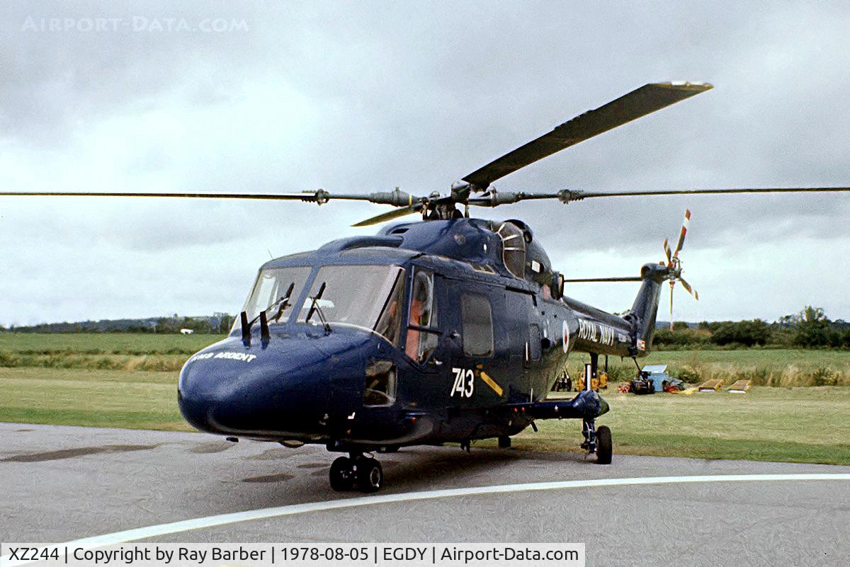 XZ244, Westland Lynx HAS.2 C/N 064, Westland Lynx HAS.3 [064] (Royal Navy) RNAS Yeovilton~G 05/08/1978.From a slide.