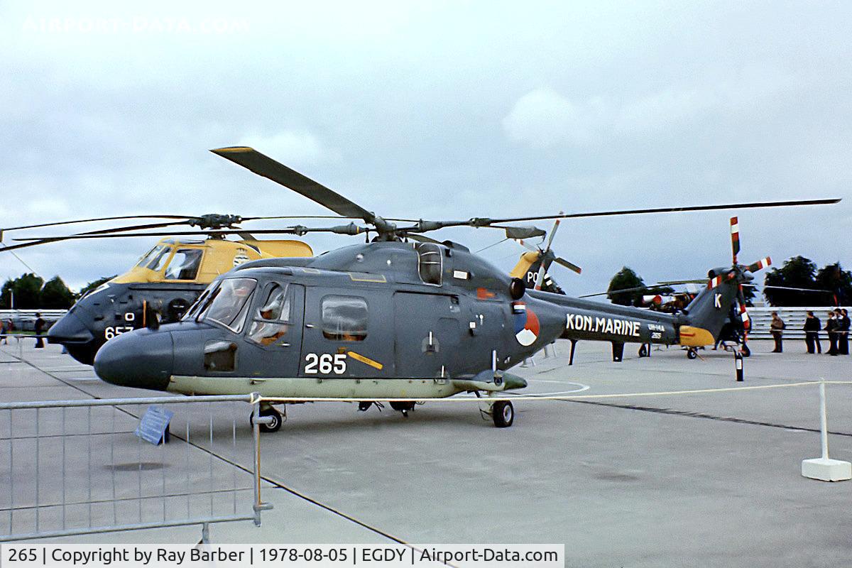 265, Westland SH-14D Lynx C/N 023, Westland Lynx SH-14D [023] (Netherlands Navy) RNAS Yeovilton~G 05/08/1978. From a slide.