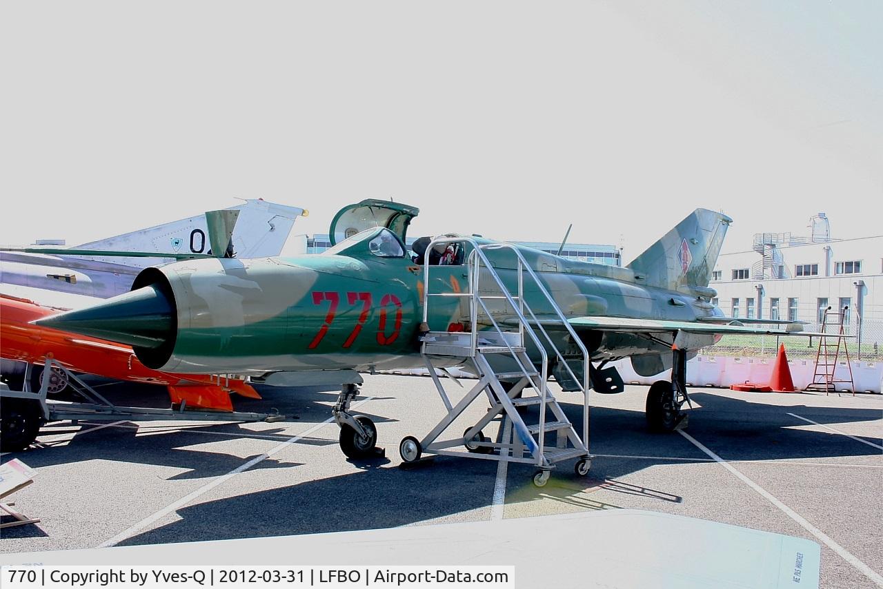 770, Mikoyan-Gurevich MiG-21SPS C/N 94A4509, Mikoyan-Gurevich MiG-21SPS, Preserved at Les Ailes Anciennes Museum, Toulouse-Blagnac