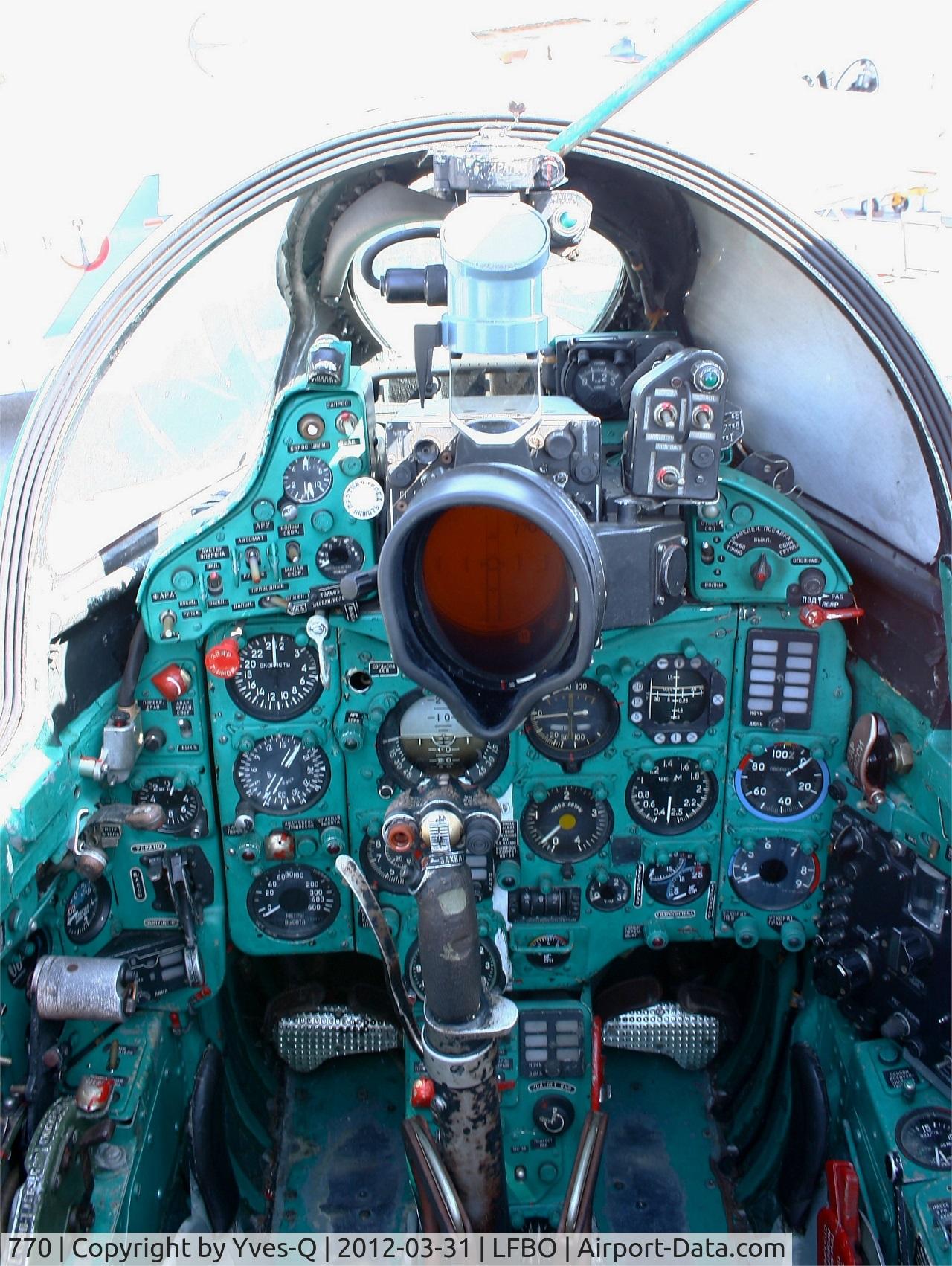 770, Mikoyan-Gurevich MiG-21SPS C/N 94A4509, Mikoyan-Gurevich MiG-21SPS, Close view of cockpit, Preserved at Les Ailes Anciennes Museum, Toulouse-Blagnac