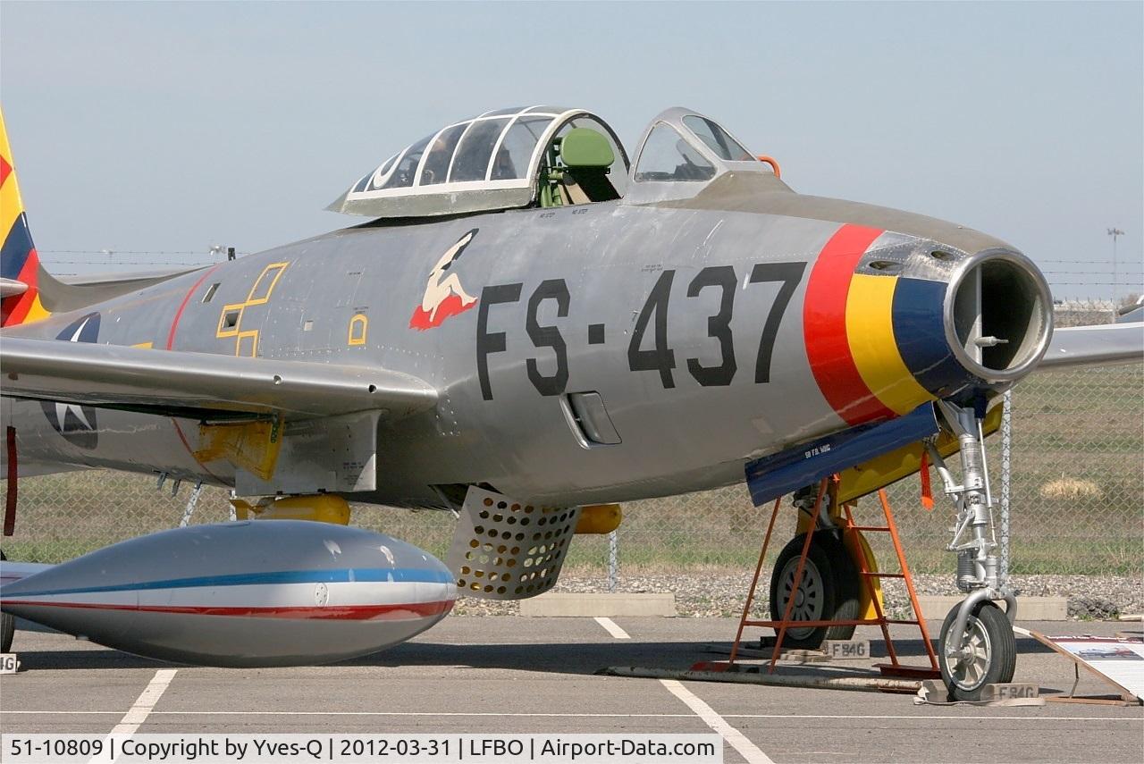 51-10809, 1951 Republic F-84G Thunderstreak C/N 2542-1262B, Republic F-84G Thunderstreak, Preserved at Les Ailes Anciennes Museum, Toulouse-Blagnac