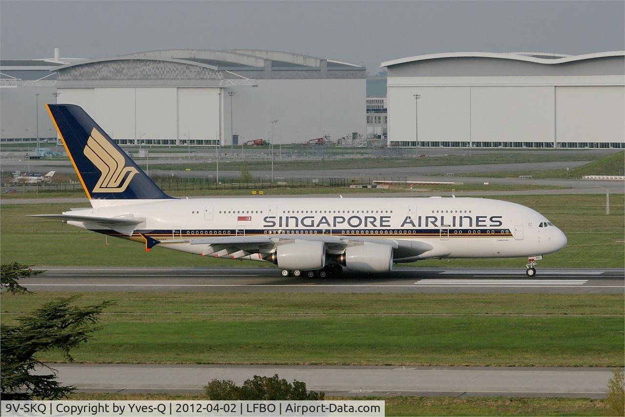 9V-SKQ, 2011 Airbus A380-841 C/N 079, Airbus A380-841, Take-off run rwy 14R, Toulouse Blagnac Airport (LFBO-TLS)
