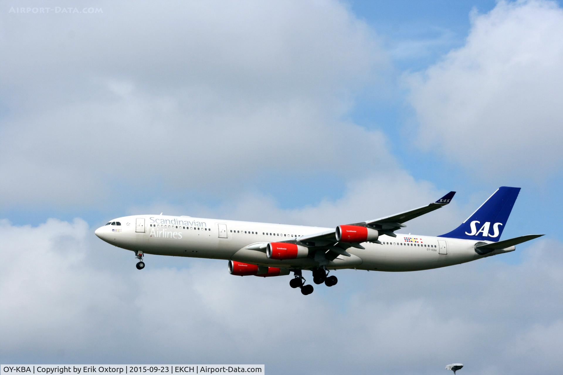OY-KBA, 2001 Airbus A340-313X C/N 435, OY-KBA landing rw 22L