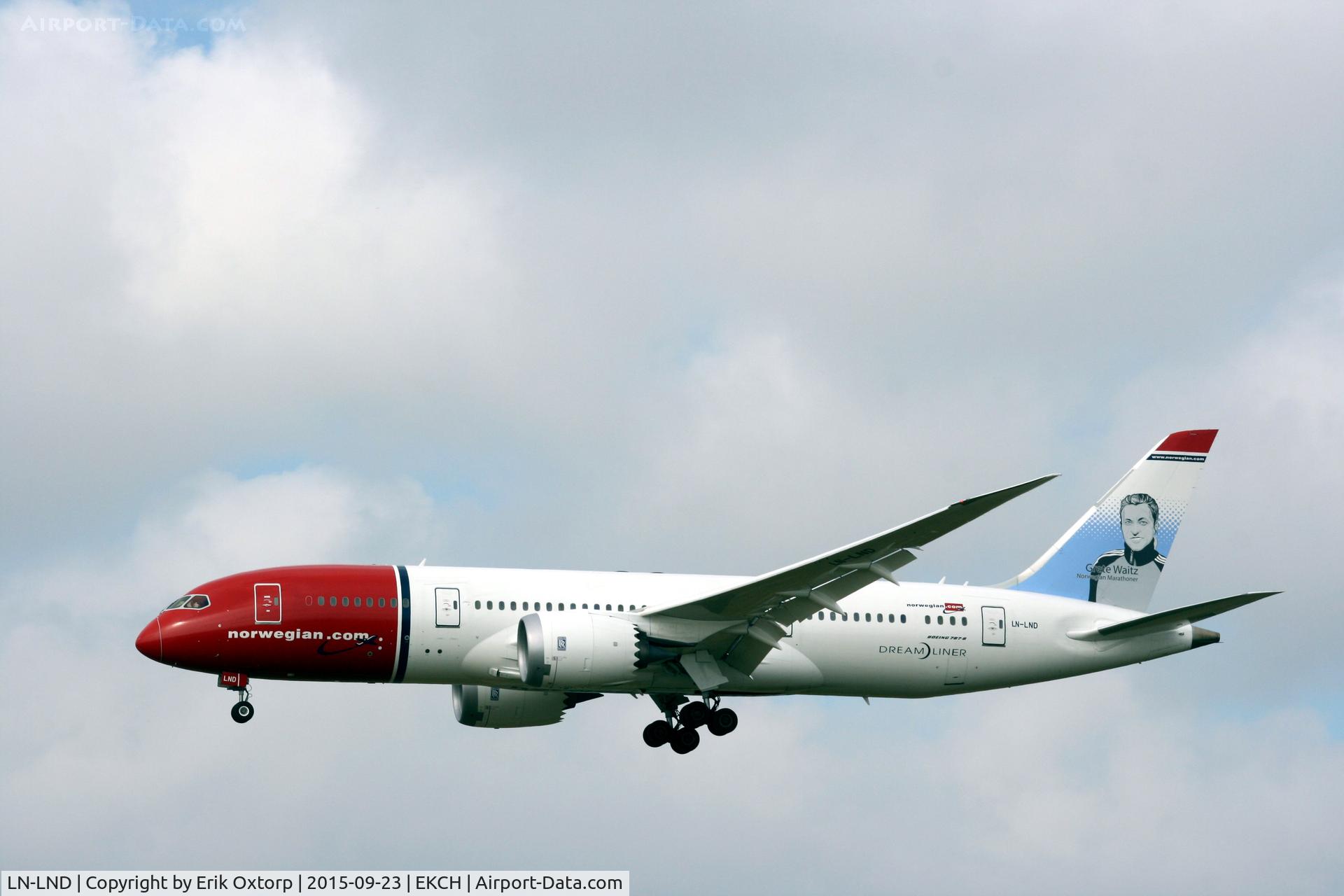 LN-LND, 2014 Boeing 787-8 Dreamliner Dreamliner C/N 35310, Landing rw 22L