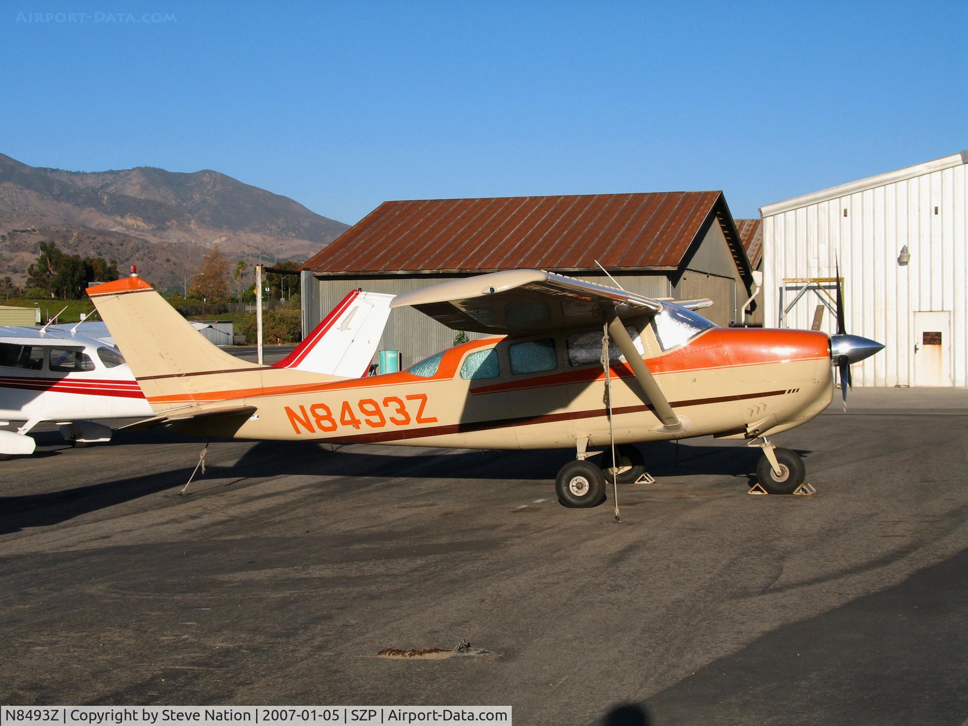 N8493Z, 1963 Cessna 210-5A(205A) C/N 2050493, 1963 Cessna 210 in her better days @ Santa Paula Airport, CA (deregistered March 8, 2010)