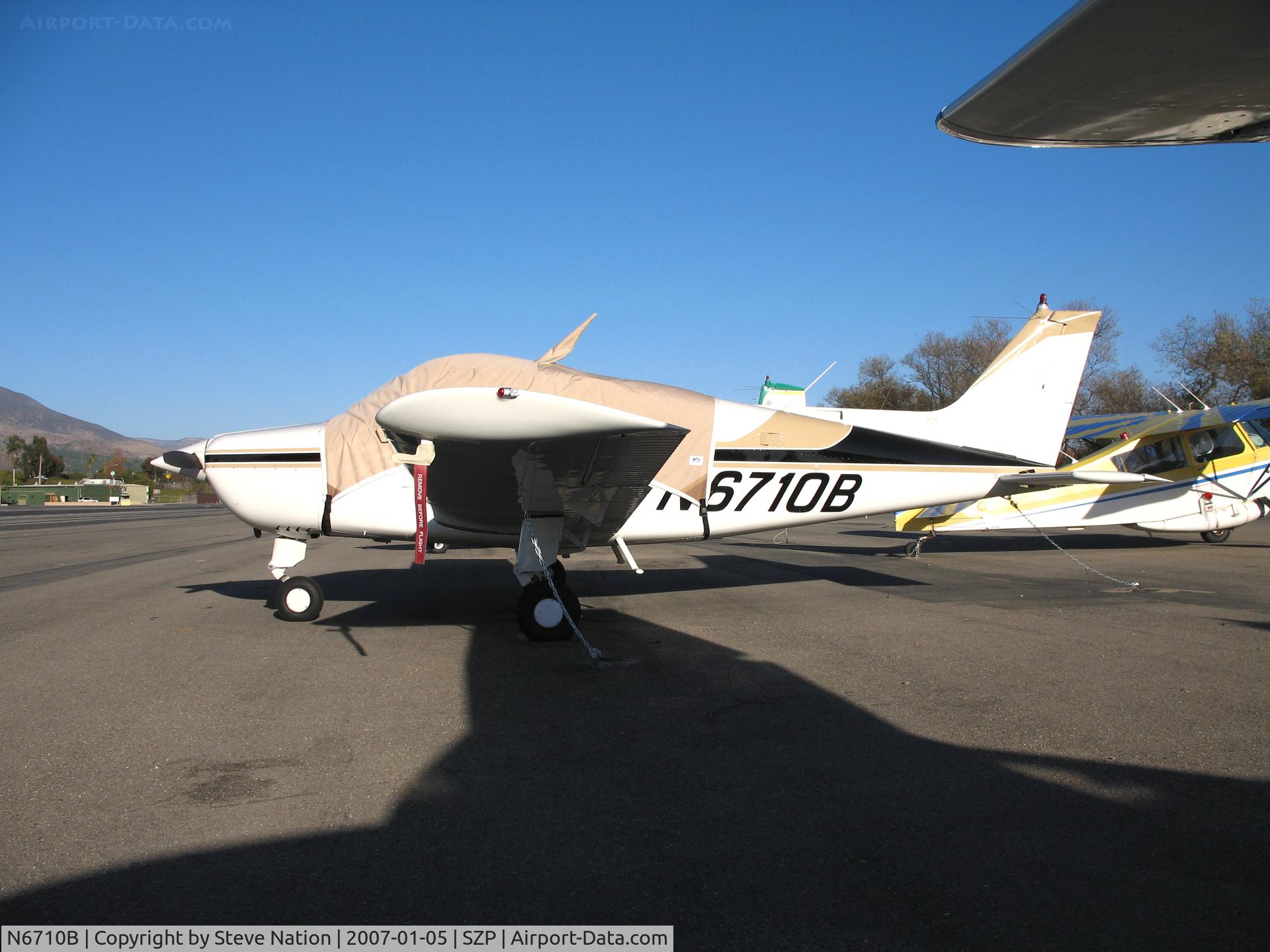 N6710B, 1980 Beech C23 Sundowner 180 C/N M-2246, 1980 Beech C23 with cabin cover @ Santa Paula Airport, CA